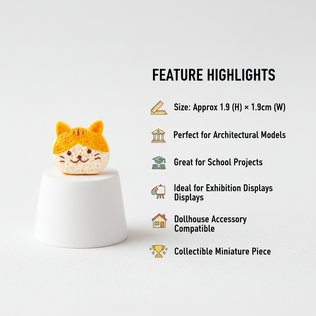 Resin Miniature Cat Face1pc