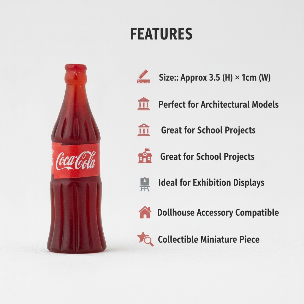 Resin Miniature Coca Cola Bottle 1pc