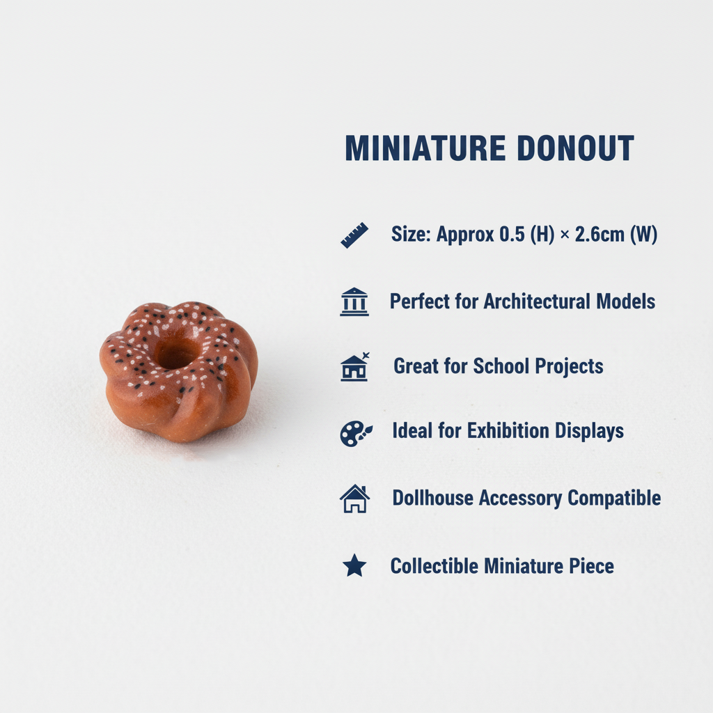 Resin Miniature Donut Brown 1pc