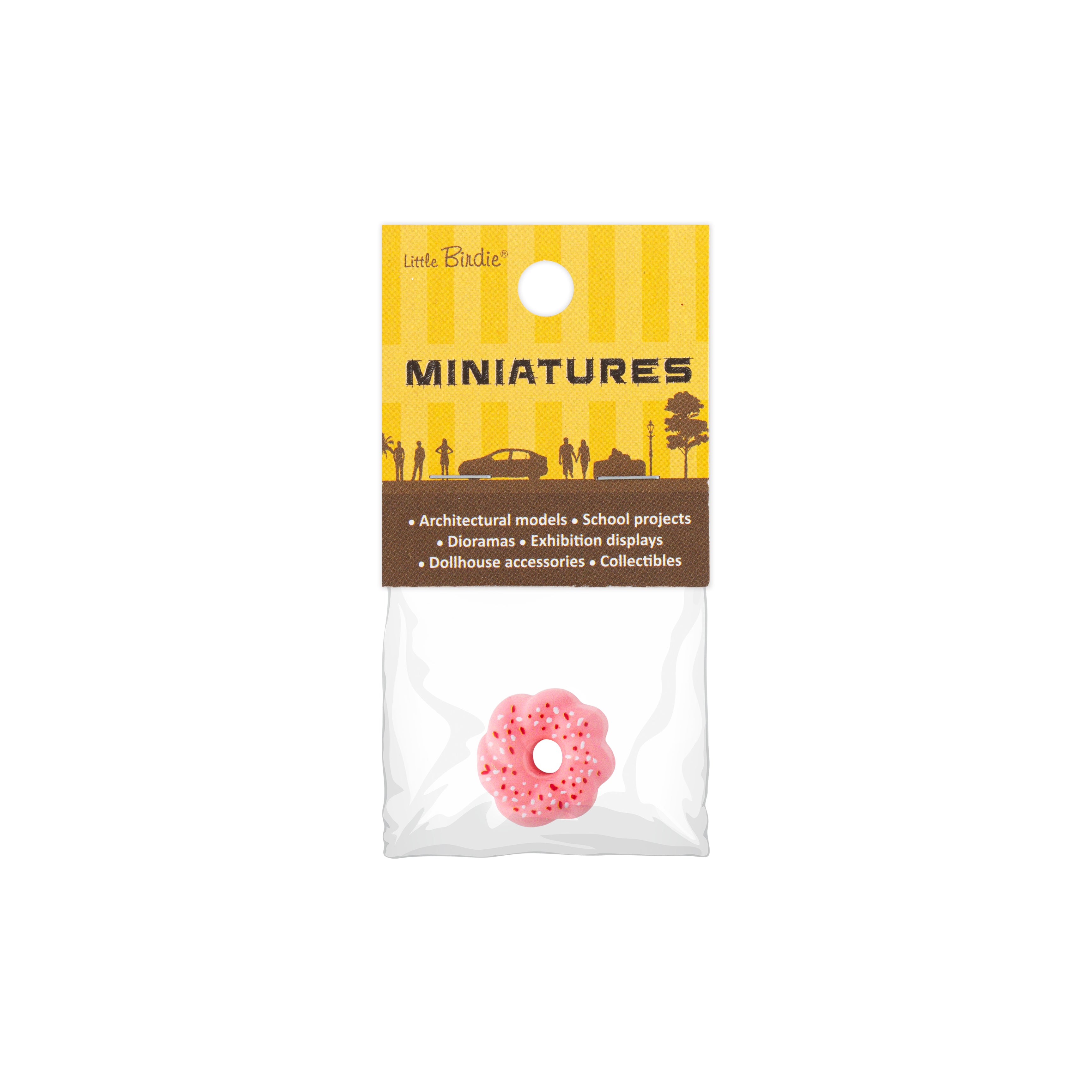 Resin Miniature Donut Pink 1pc