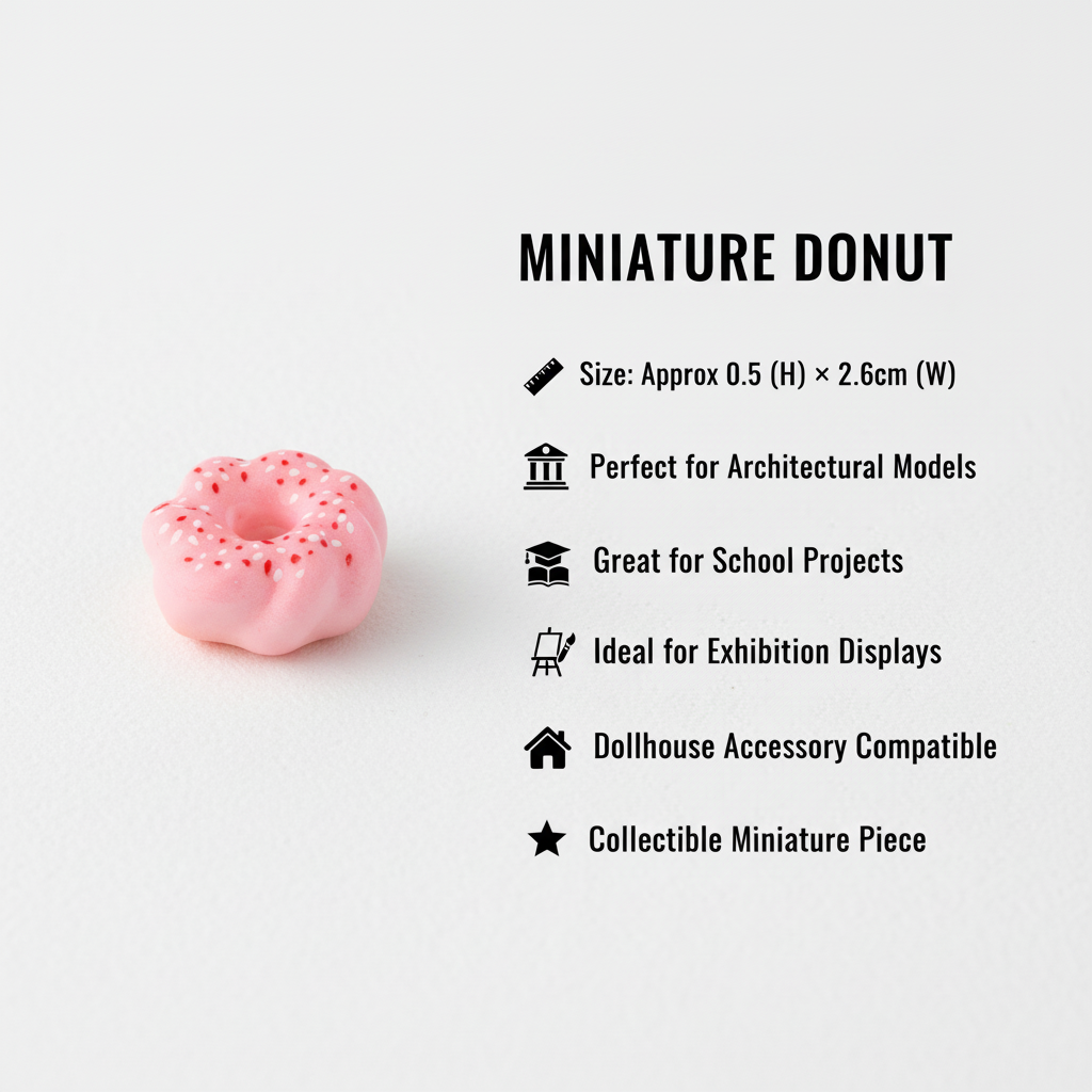 Resin Miniature Donut Pink 1pc