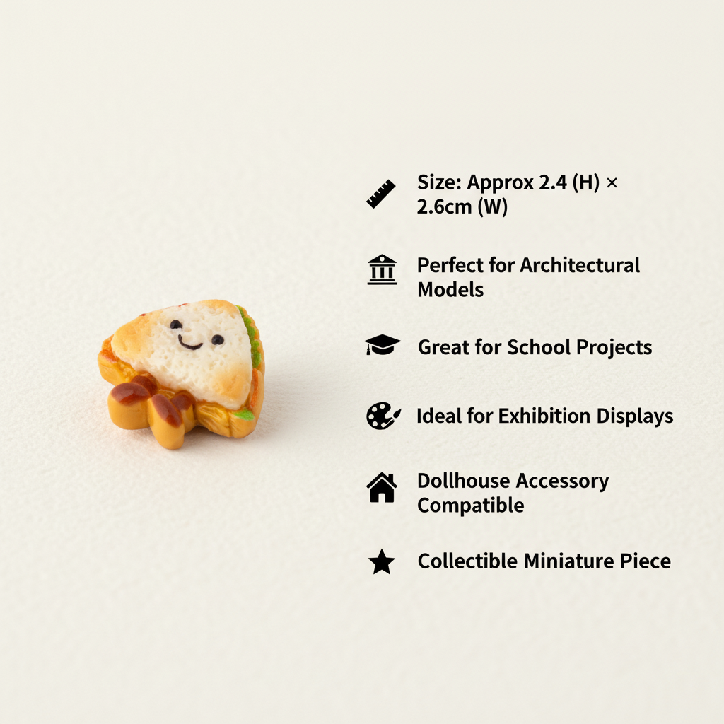 Resin Miniature Fish-shaped Cheese Toast 1pc