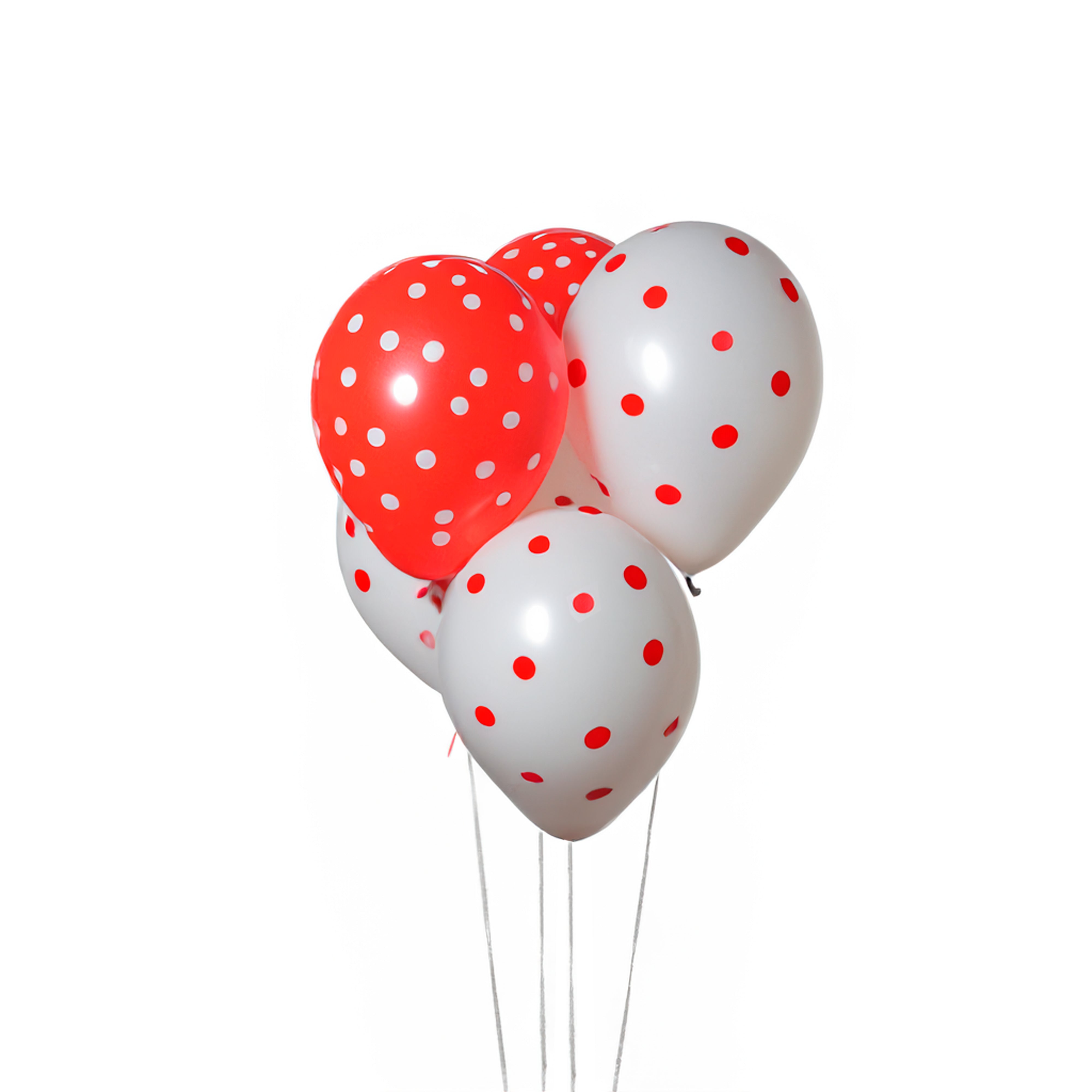 Polka Dot Balloons 14`` when inflated White 6Pcs