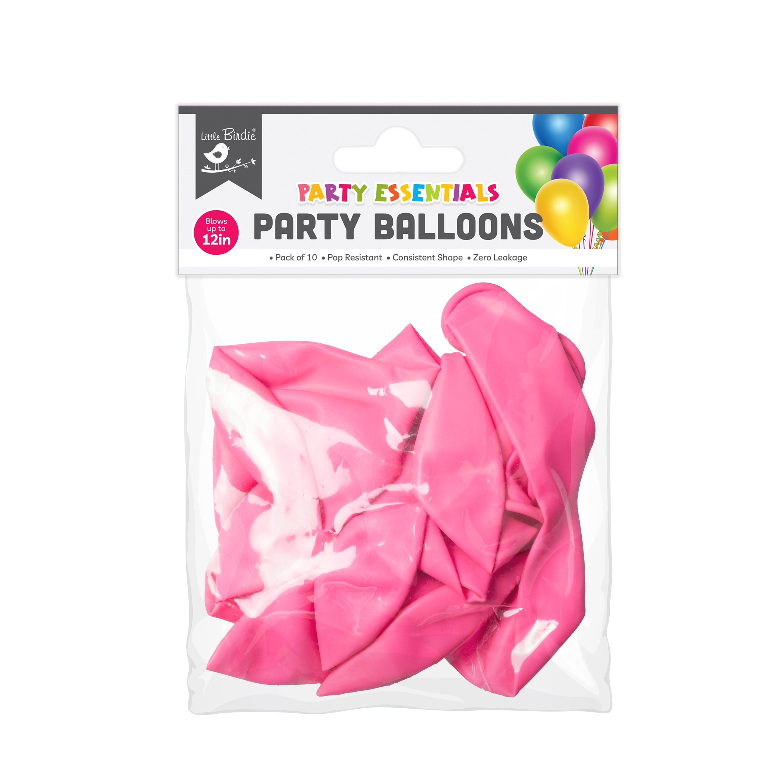 Party Balloons 12`` when inflated Pink 10Pcs