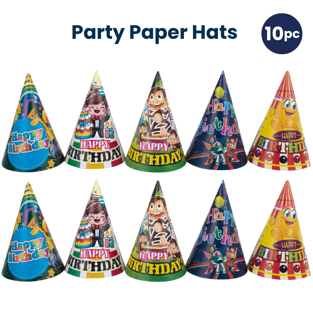 Party Paper Hats 11Inch 10 Pcs