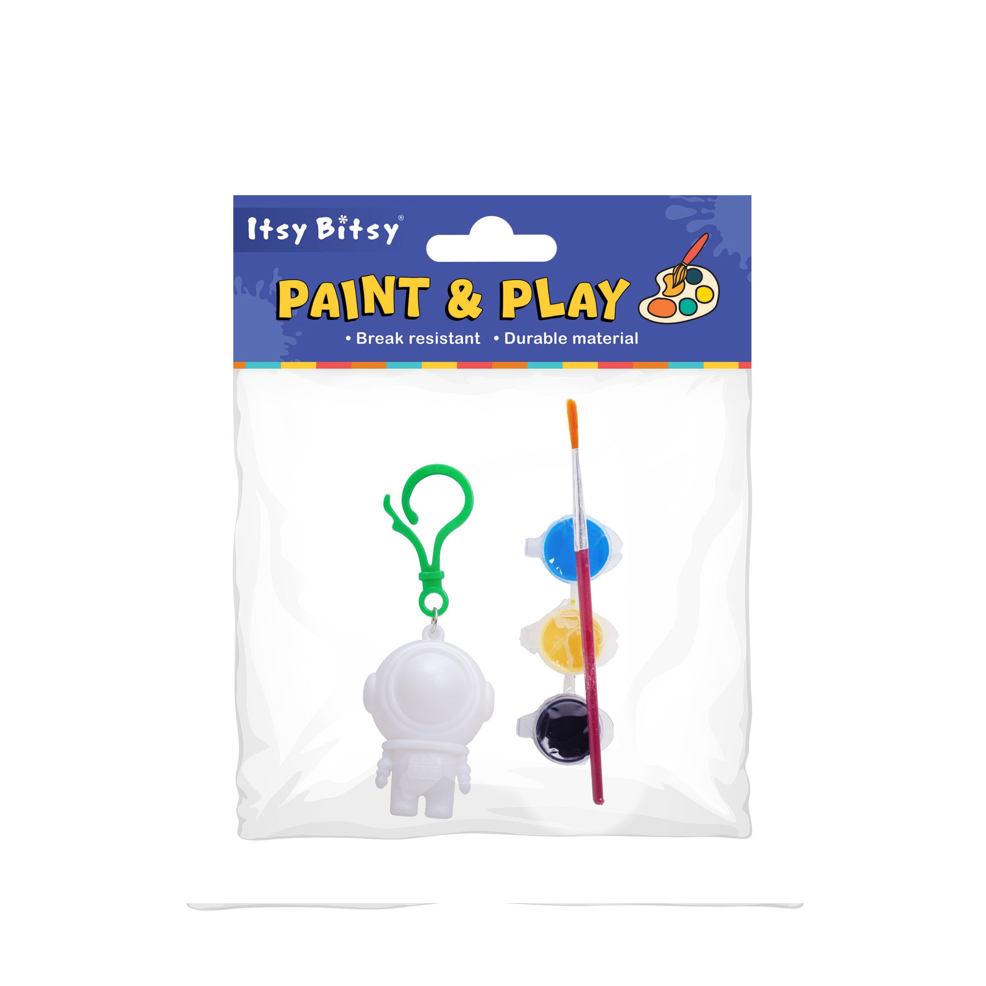 Paint And Play Create Your Own 3D keychain with Acrylic Paint and Brush Space Man 4inch 1pc