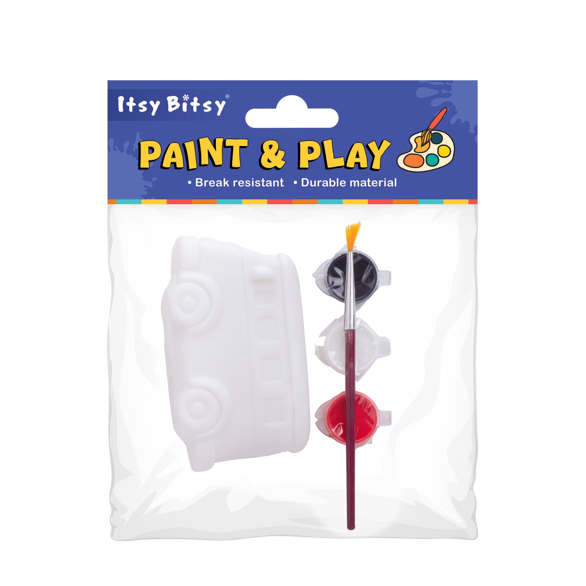 Paint And Play Create Your Own 3D Table Decor with Acrylic Paint and Brush Bus 4inch
