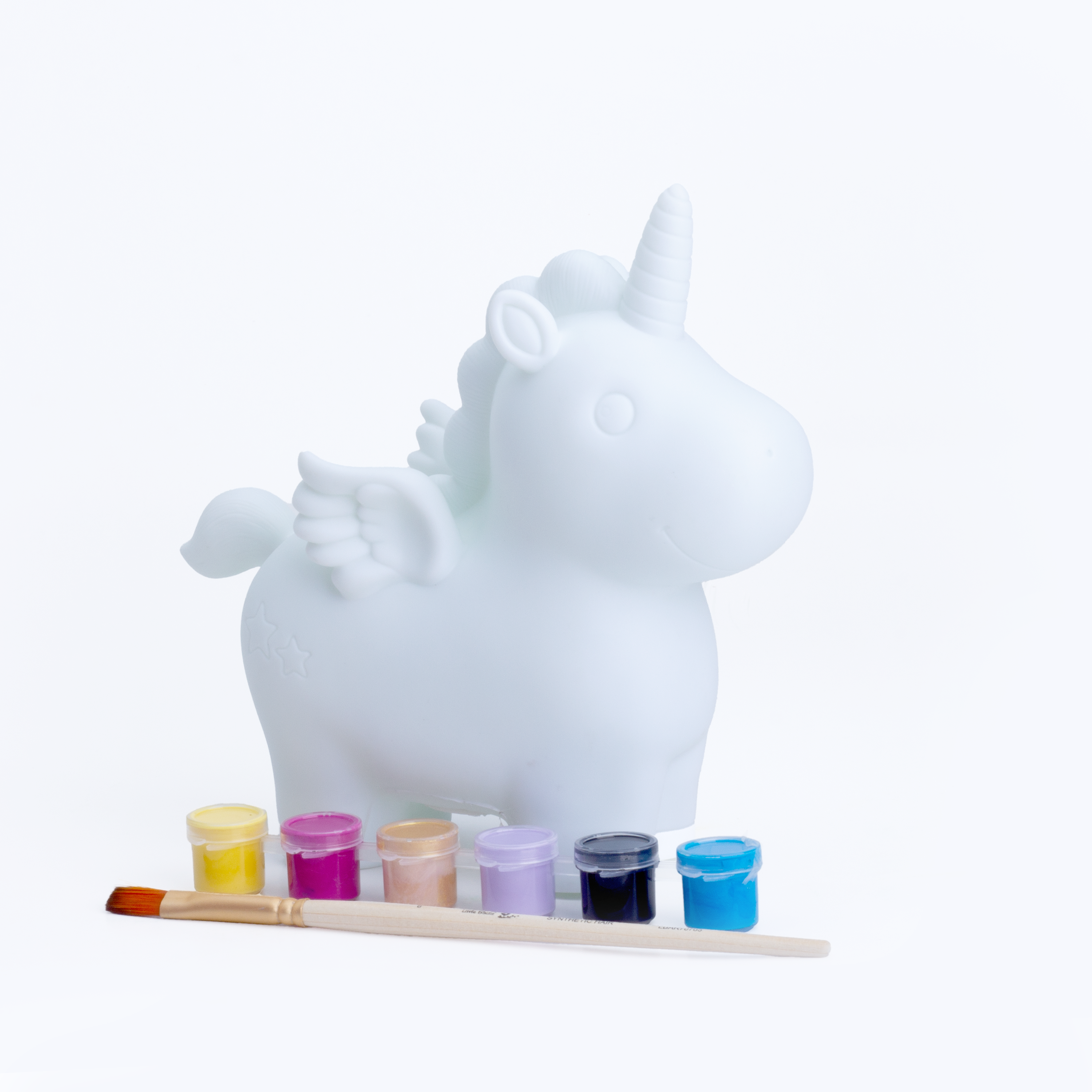 Paint And Play Create Your Own 3D Table Decor Piggy Bank with Acrylic Paint and Brush Unicorn 7.5x7.5inch