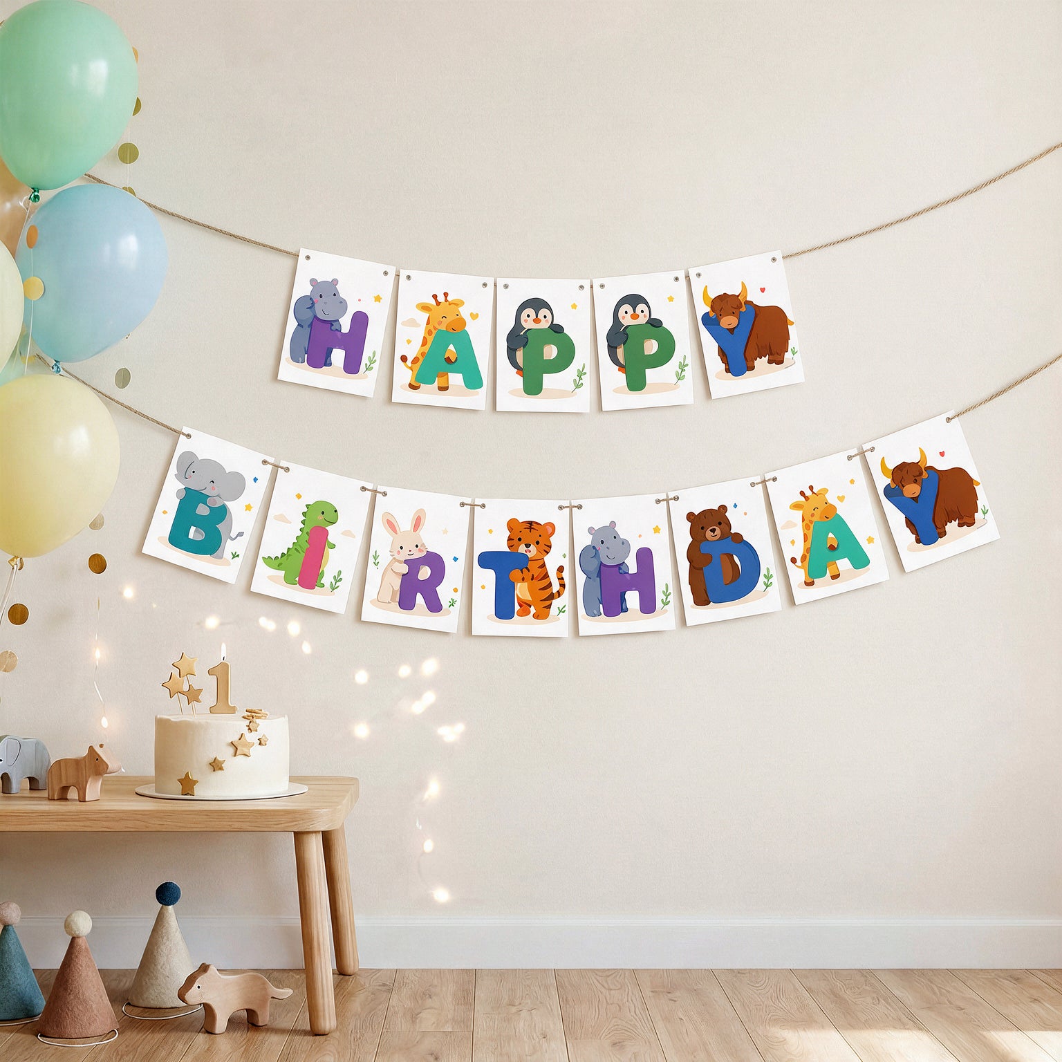 Make Your Own Banner Animal Fun Alphabet A Size 7 x 5.16inch 1pc IB