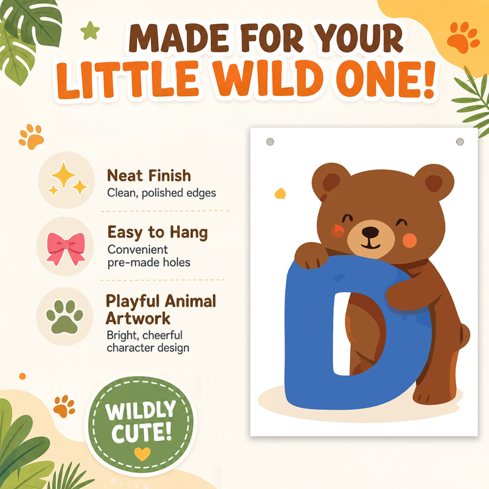 Make Your Own Banner Animal Fun Alphabet D Size 7 x 5.16inch 1pc IB