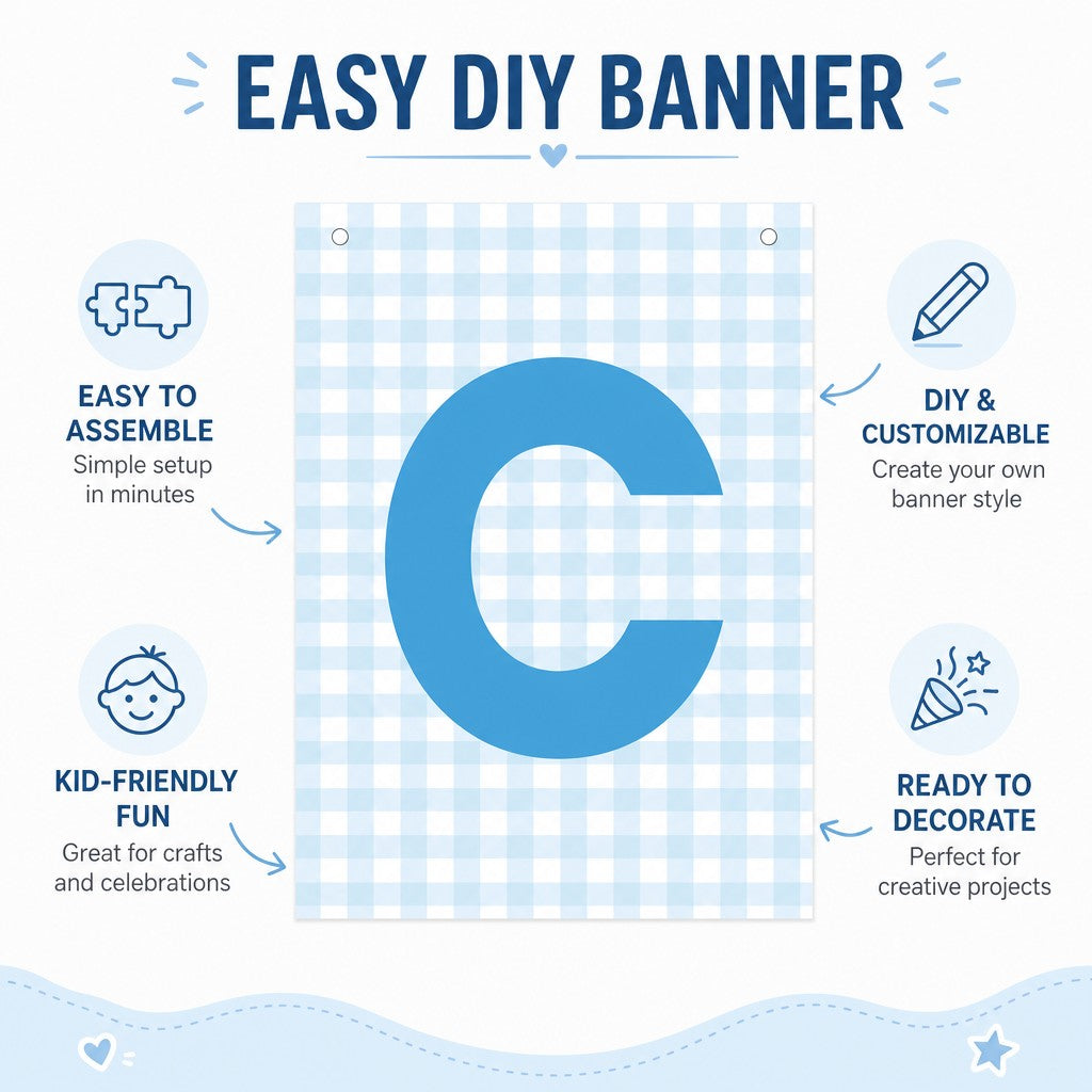 Make Your Own Banner Aqua Alphabet C Size 7 x 5.16inch 1pc IB