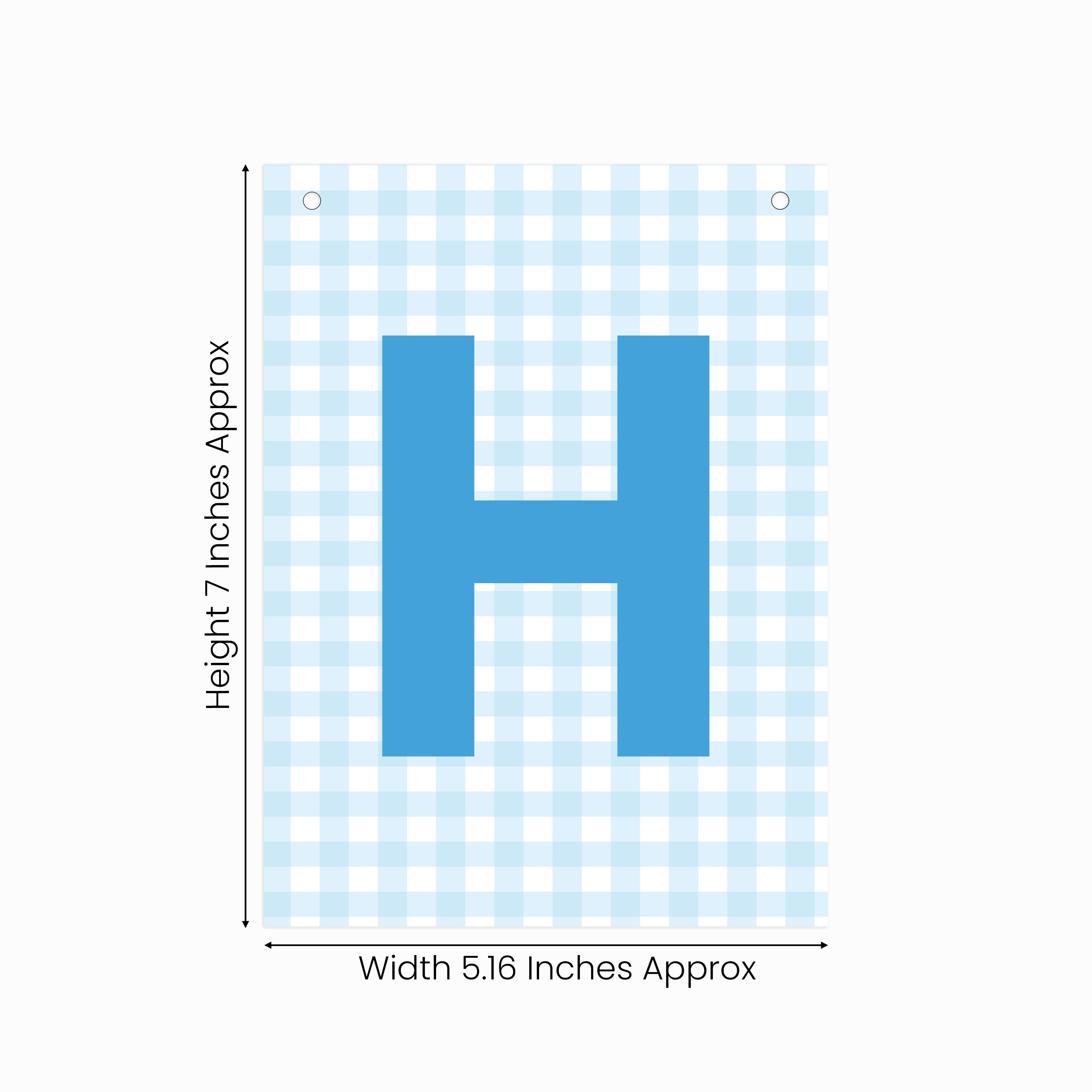 Make Your Own Banner Aqua Alphabet H size 7 x 5.16inch 1pc IB