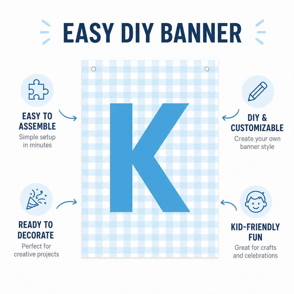 Make Your Own Banner Aqua Alphabet K size 7 x 5.16inch 1pc IB