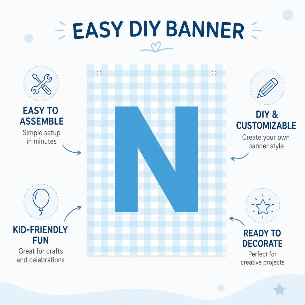 Make Your Own Banner Aqua Alphabet N size 7 x 5.16inch 1pc IB