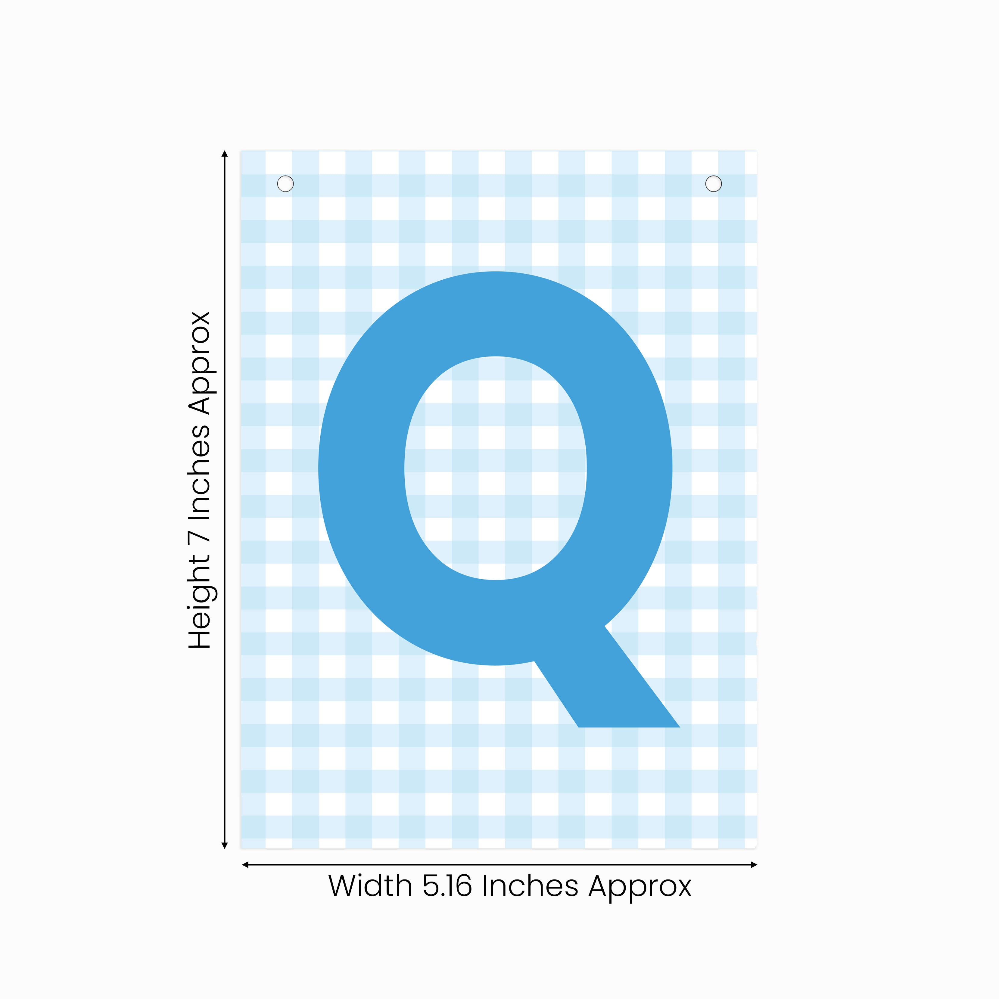 Make Your Own Banner Aqua Alphabet Q size 7 x 5.16inch 1pc IB