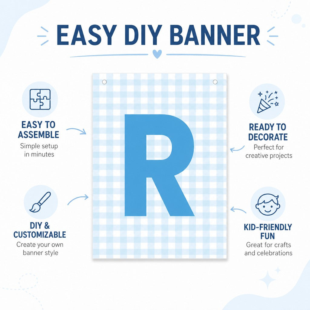 Make Your Own Banner Aqua Alphabet R size 7 x 5.16inch 1pc IB