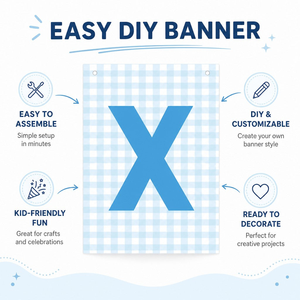 Make Your Own Banner Aqua Alphabet X size 7 x 5.16inch 1pc IB