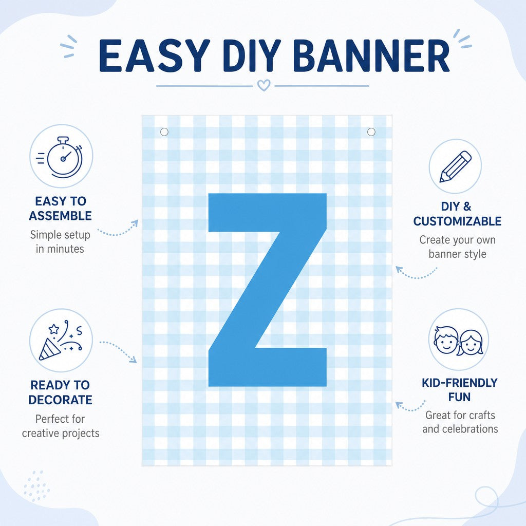 Make Your Own Banner Aqua Alphabet Z size 7 x 5.16inch 1pc IB