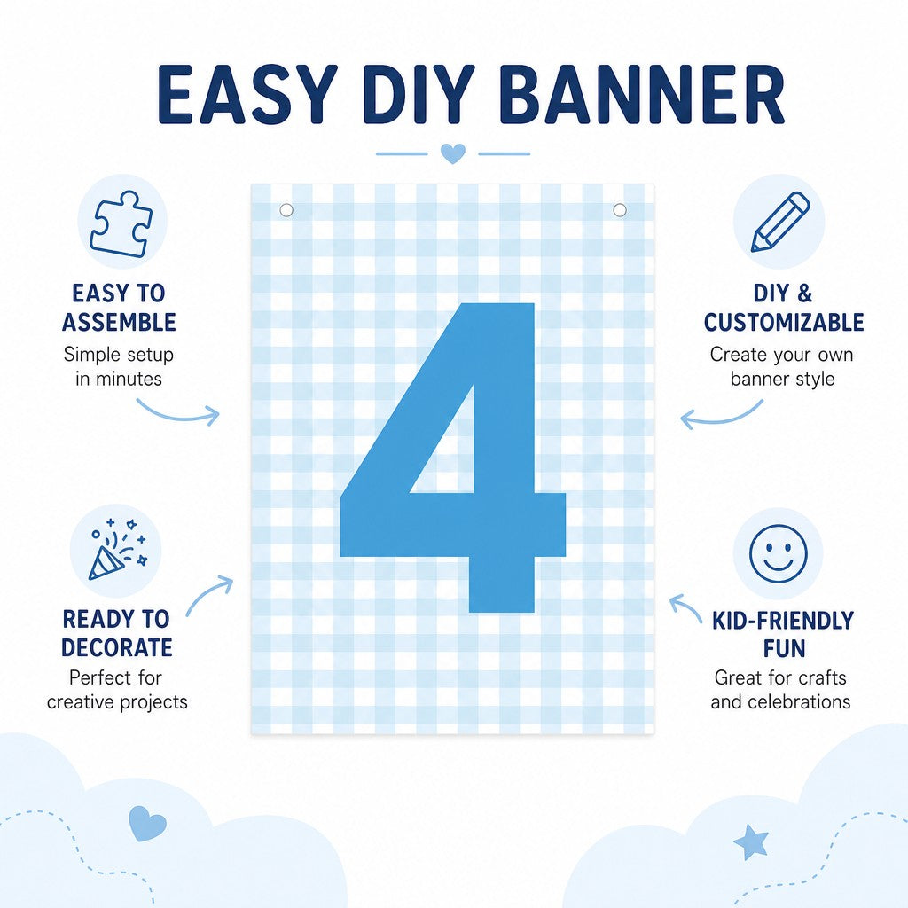 Make Your Own Banner Aqua Number 4 size 7 x 5.16inch 1pc IB