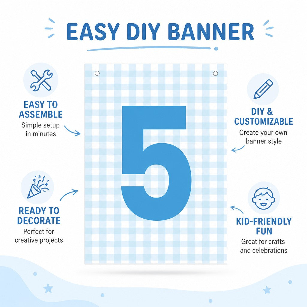 Make Your Own Banner Aqua Number 5 size 7 x 5.16inch 1pc IB