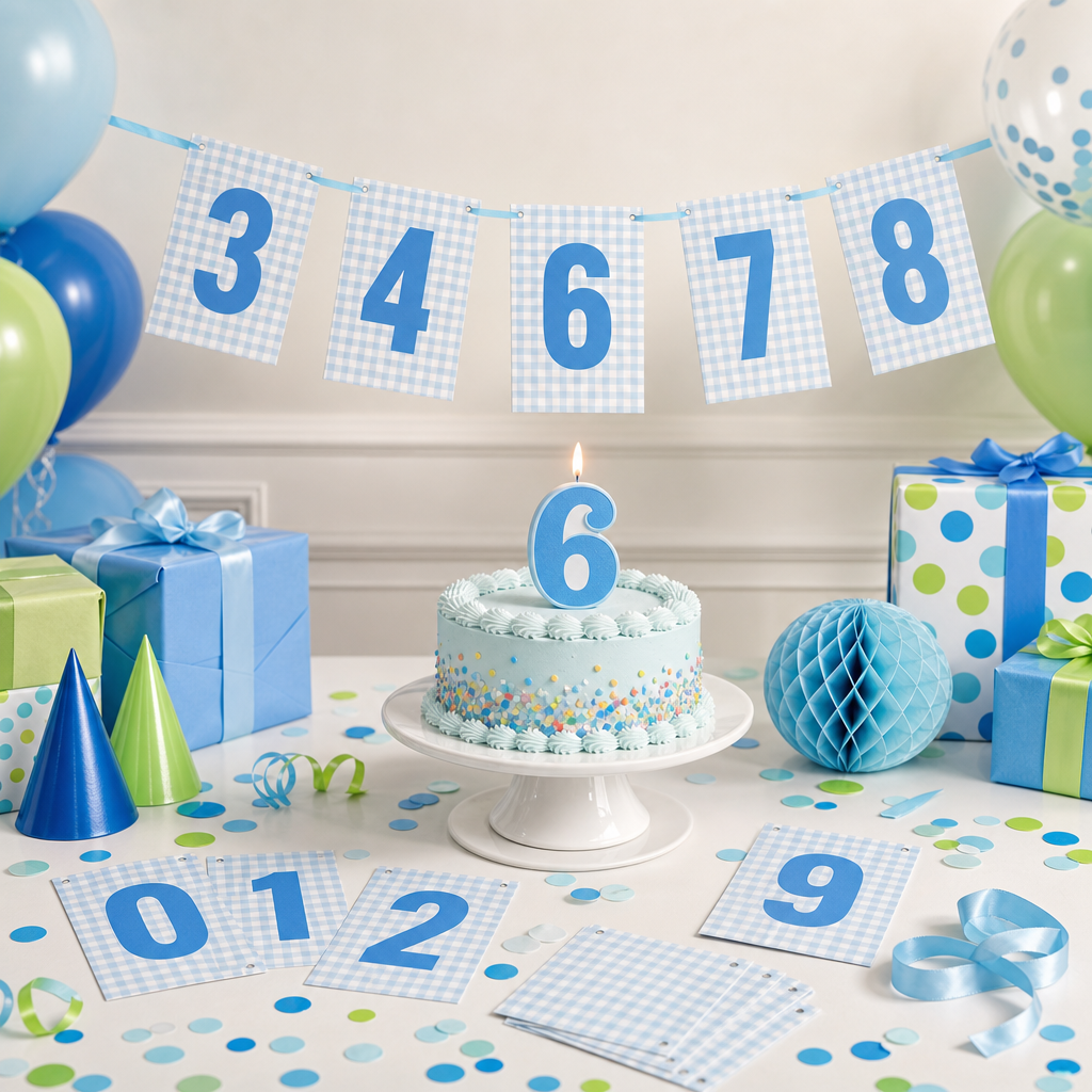 Make Your Own Banner Aqua Number 8 size 7 x 5.16inch 1pc IB