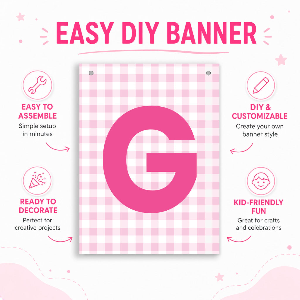 Make Your Own Banner Pink Alphabet G size 7 x 5.16inch 1pc IB