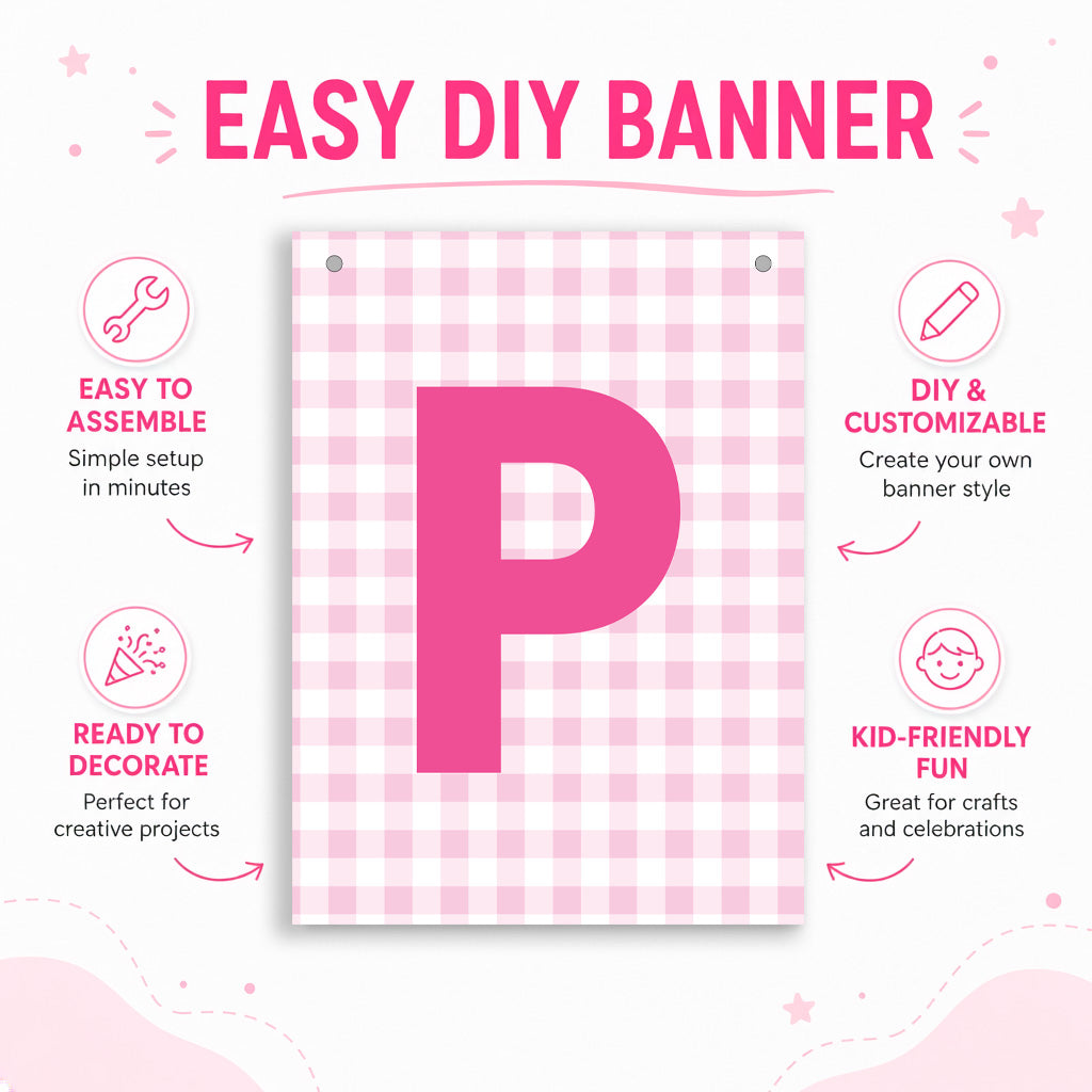 Make Your Own Banner Pink Alphabet P 7 x 5.16inch 1pc IB