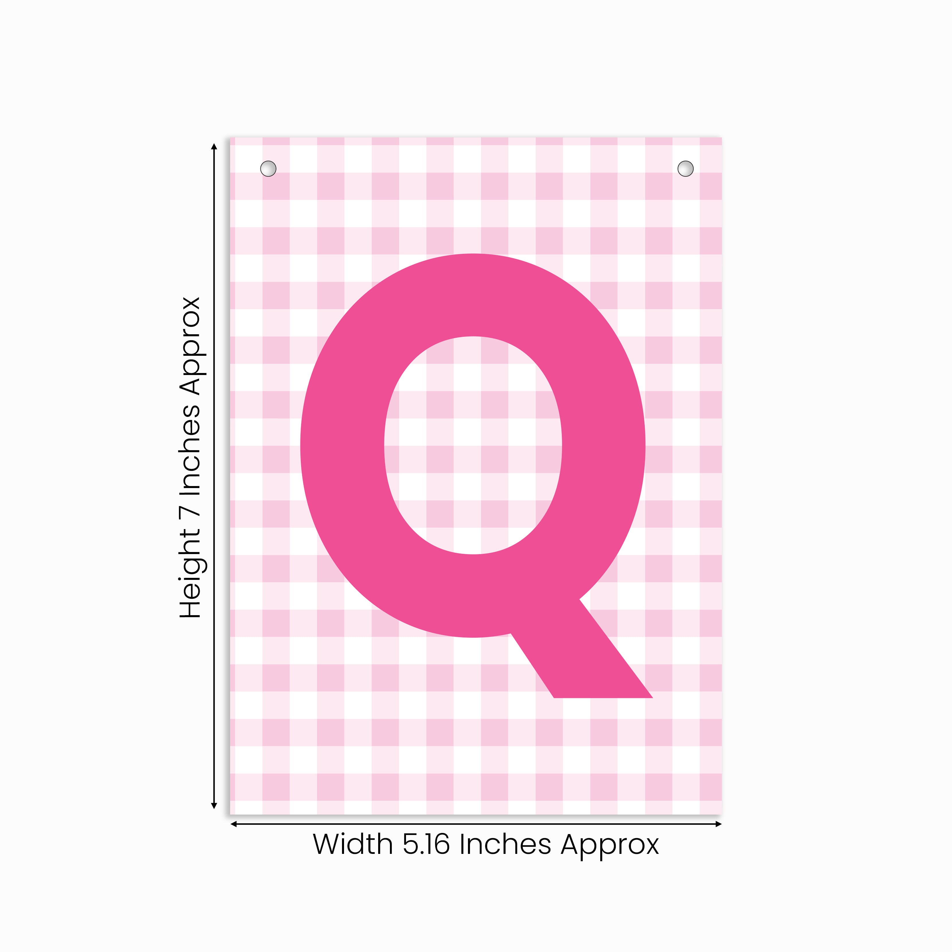 Make Your Own Banner Pink Alphabet Q 7 x 5.16inch 1pc IB