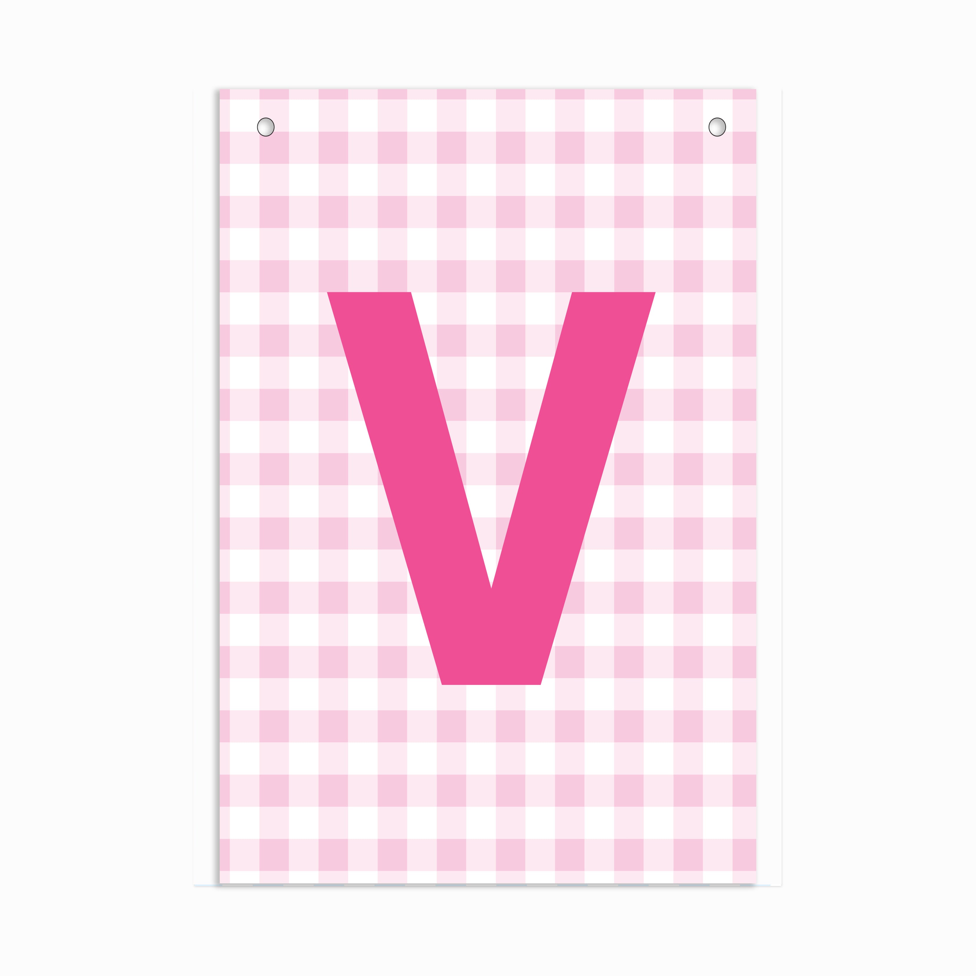 Make Your Own Banner Pink Alphabet V size 7 x 5.16inch 1pc IB