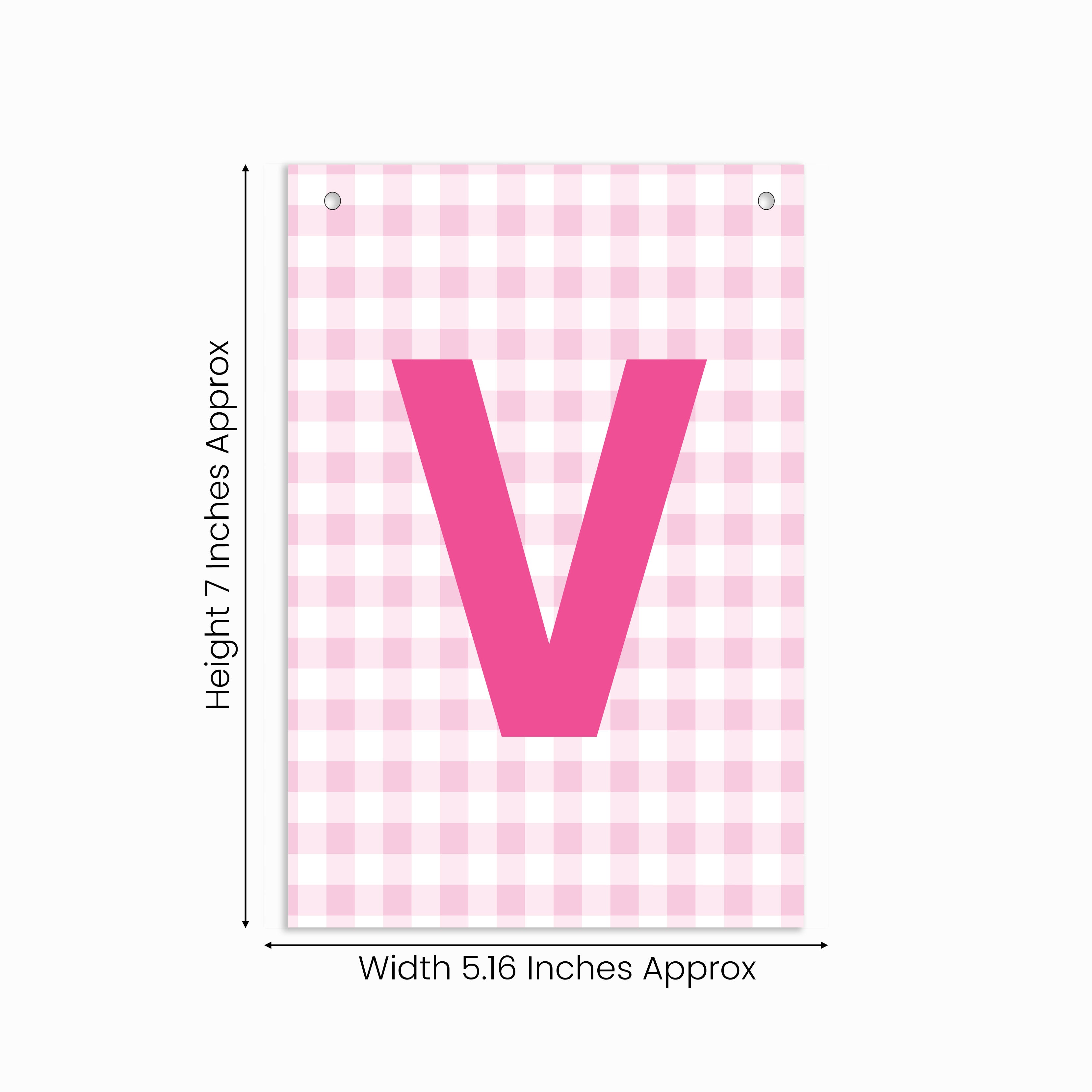 Make Your Own Banner Pink Alphabet V size 7 x 5.16inch 1pc IB
