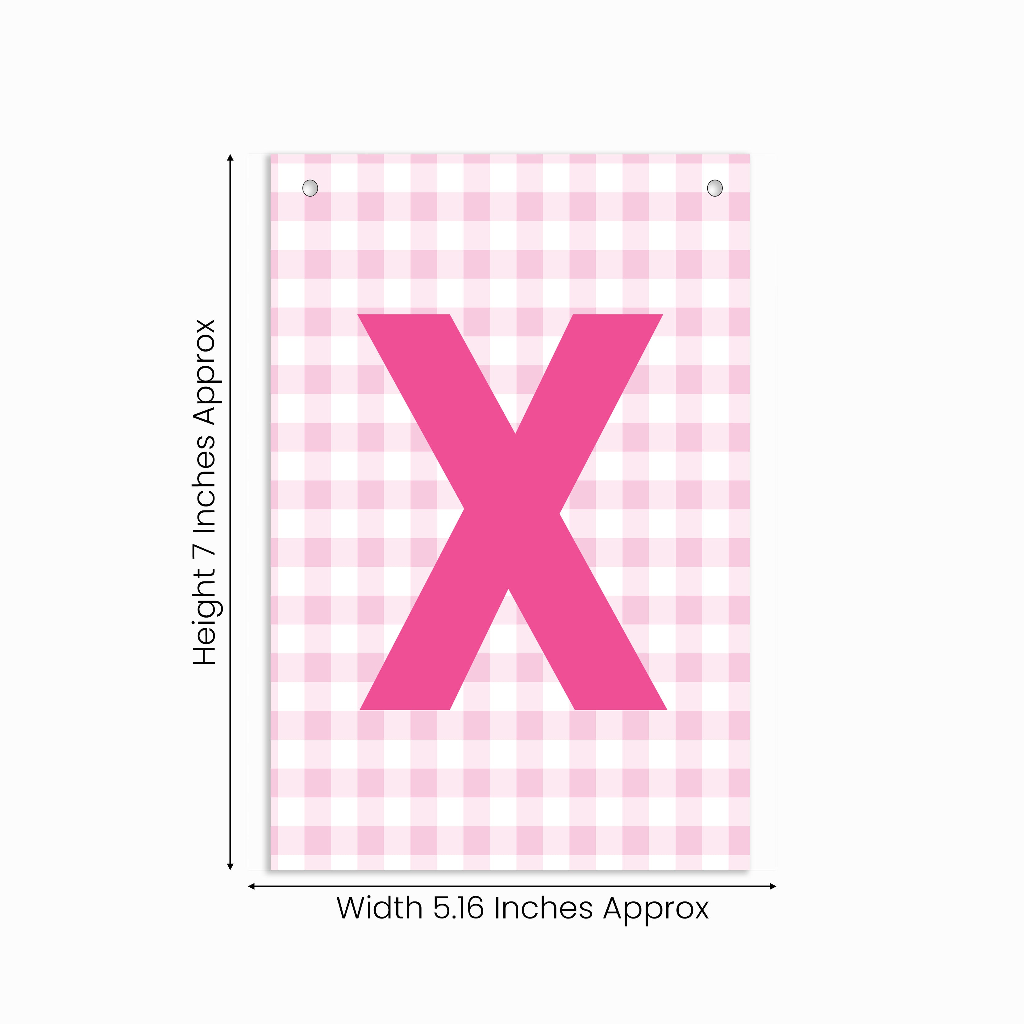 Make Your Own Banner Pink Alphabet X size 7 x 5.16inch 1pc IB