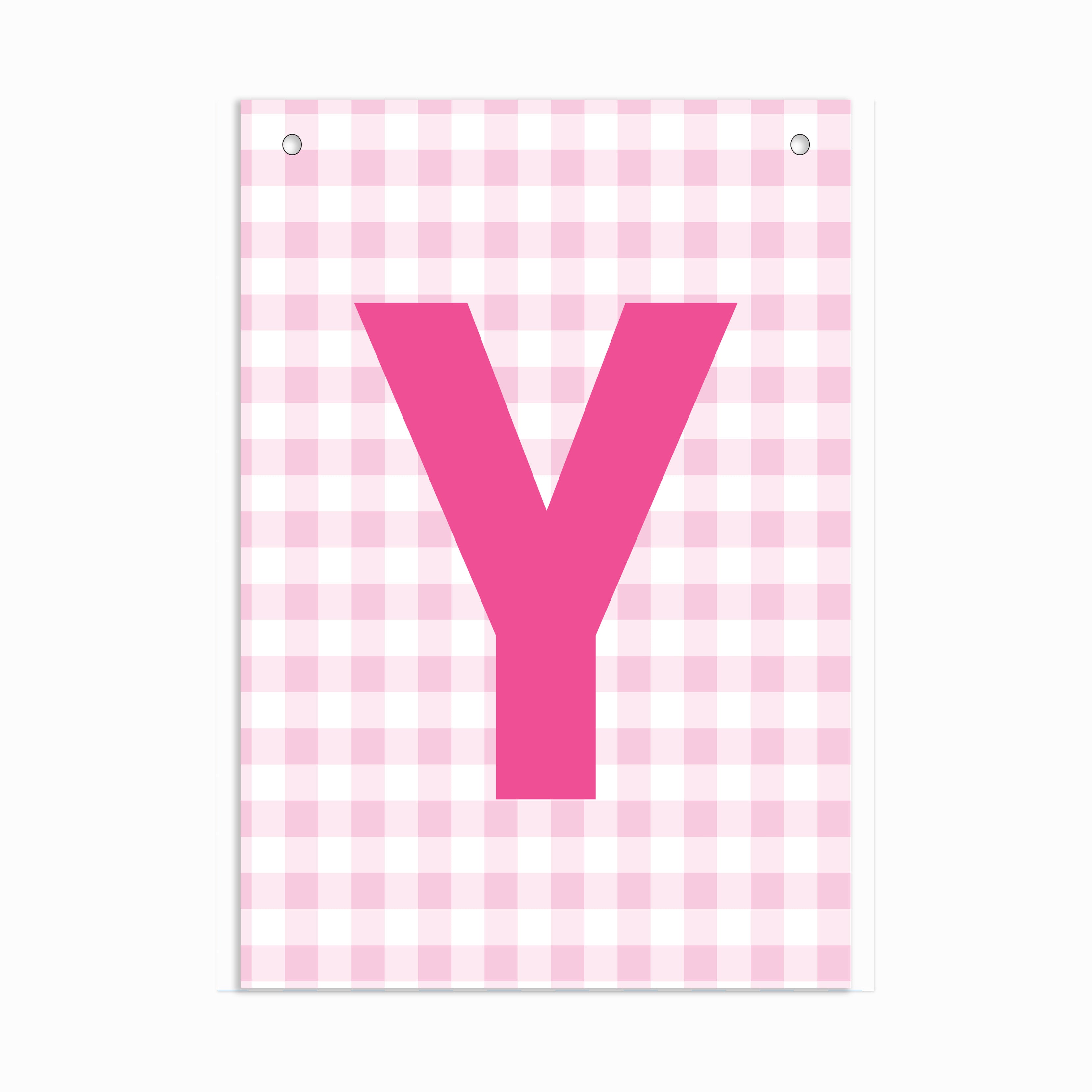 Make Your Own Banner Pink Alphabet Y size 7 x 5.16inch 1pc IB