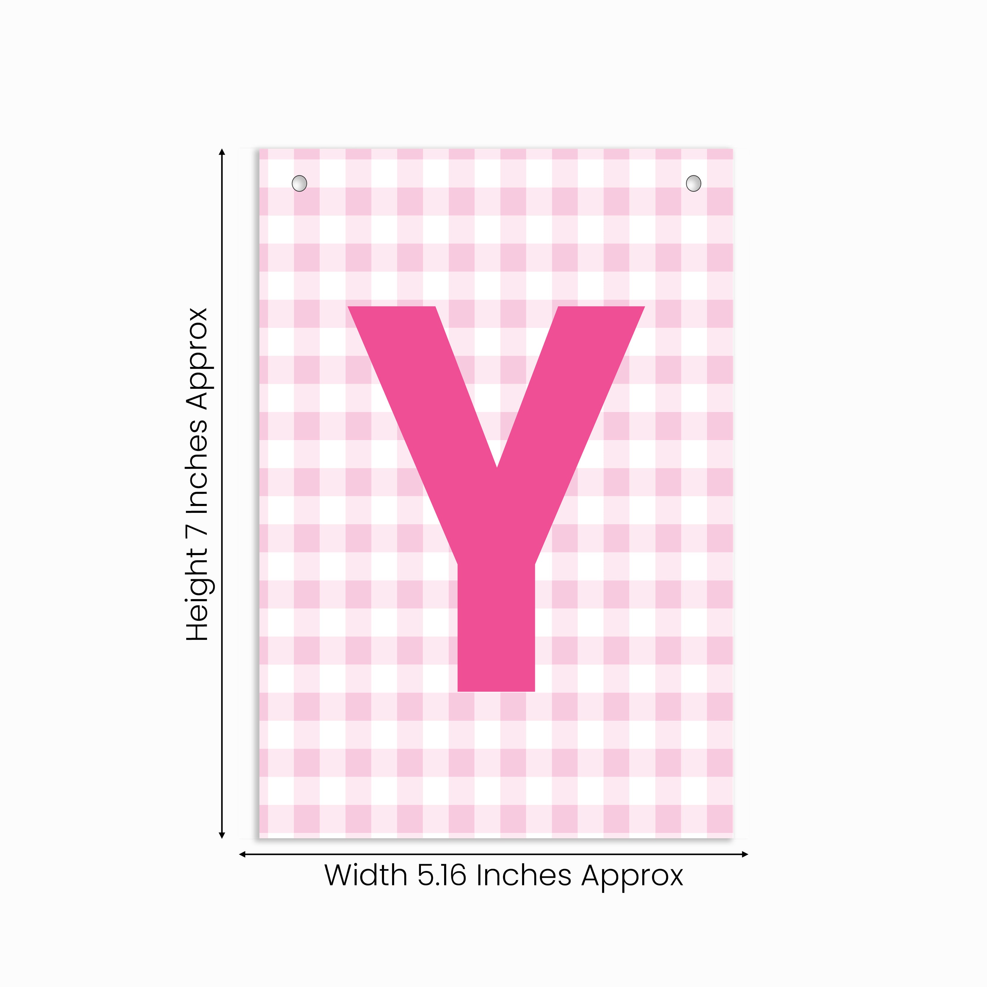 Make Your Own Banner Pink Alphabet Y size 7 x 5.16inch 1pc IB