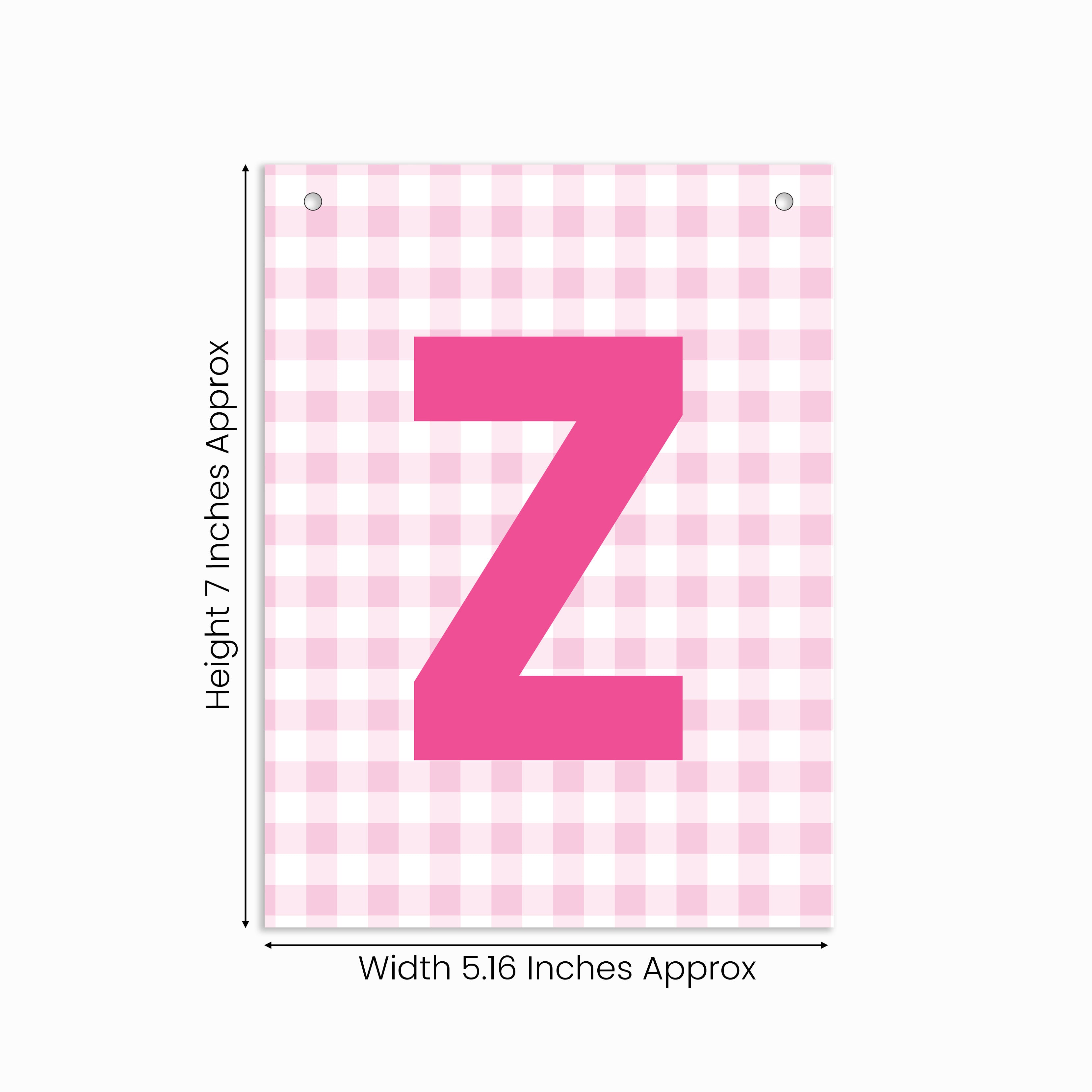 Make Your Own Banner Pink Alphabet Z 7 x 5.16inch 1pc IB
