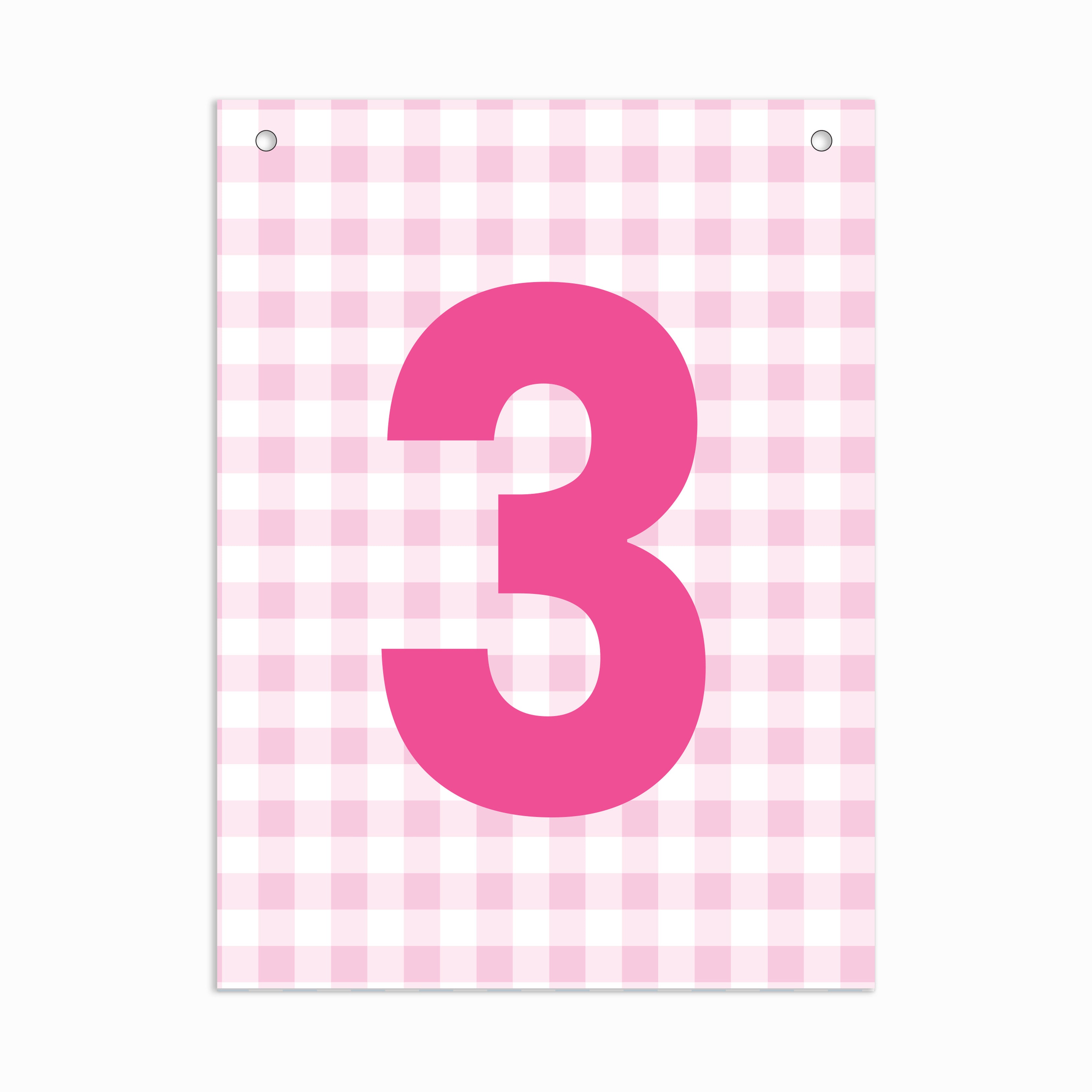 Make Your Own Banner Pink Number 3 size 7 x 5.16inch 1pc IB