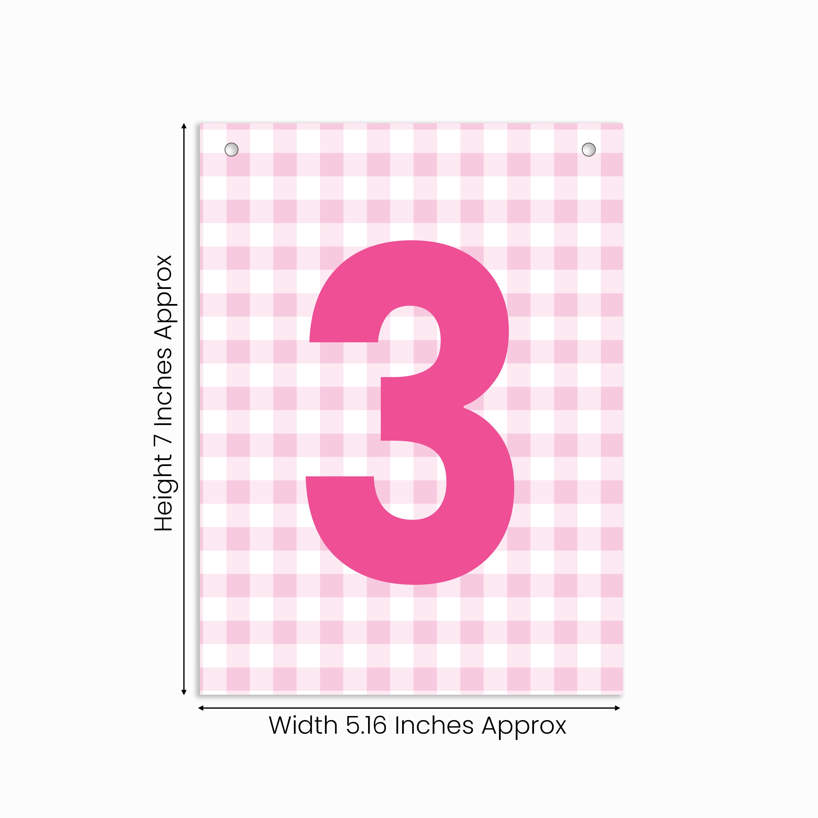 Make Your Own Banner Pink Number 3 size 7 x 5.16inch 1pc IB