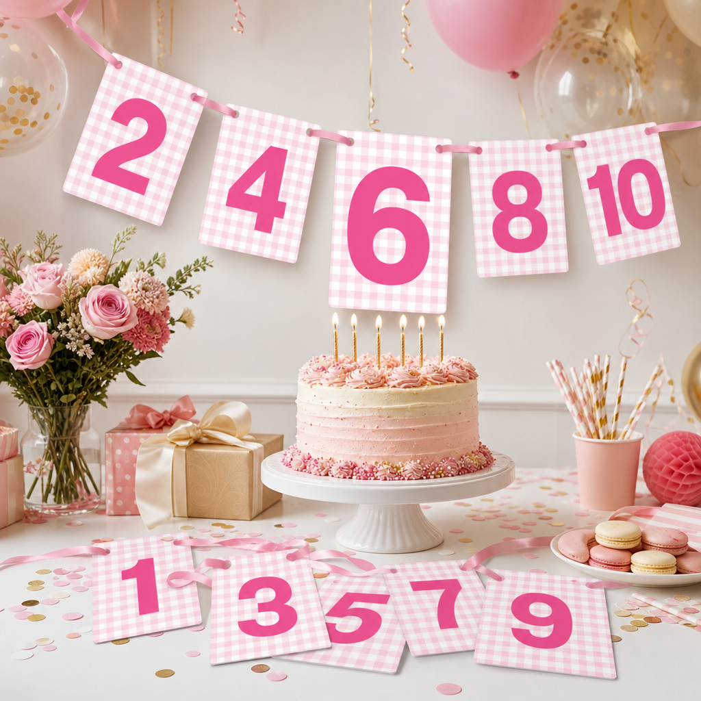 Make Your Own Banner Pink Number 5 size 7 x 5.16inch 1pc IB