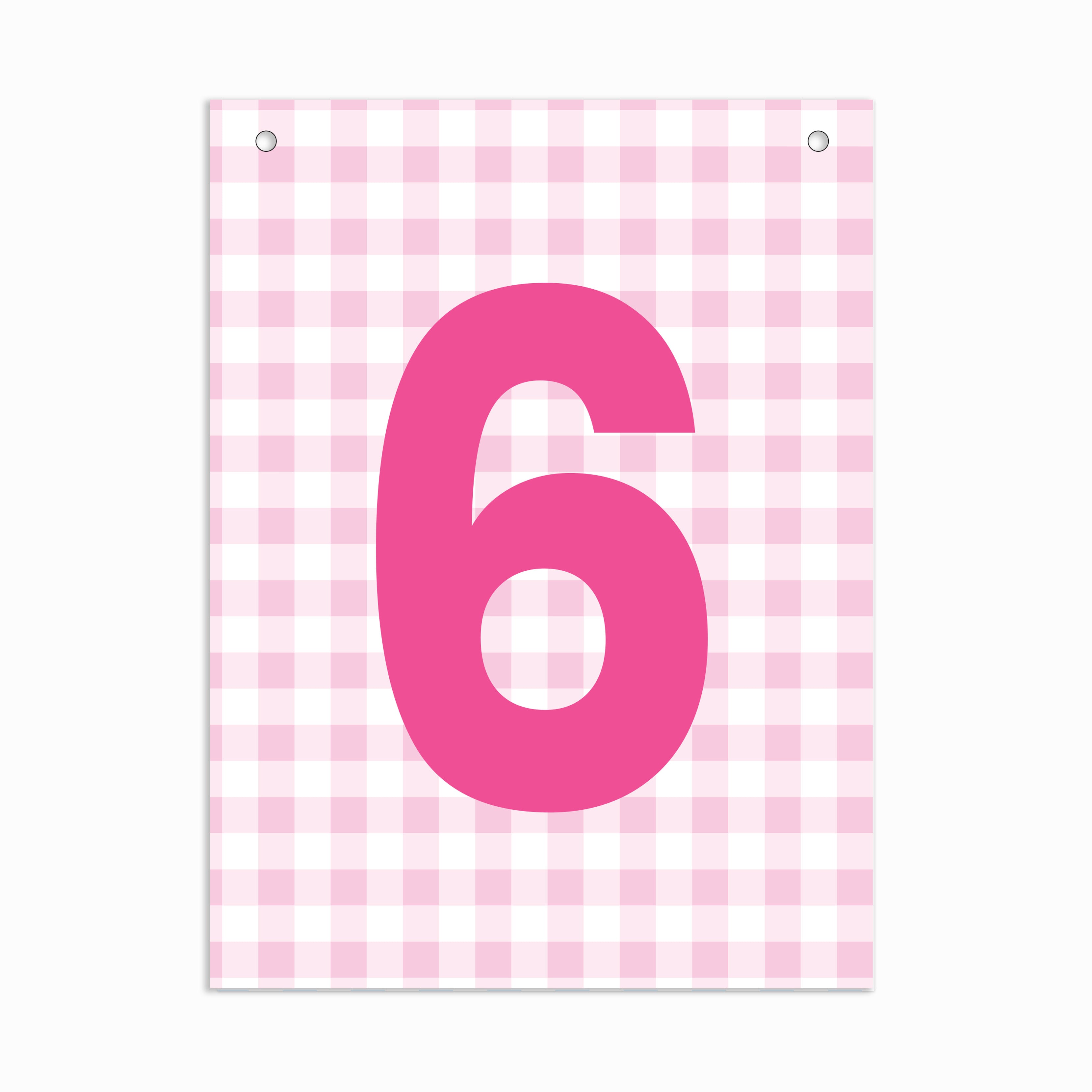 Make Your Own Banner Pink Number 6 size 7 x 5.16inch 1pc IB
