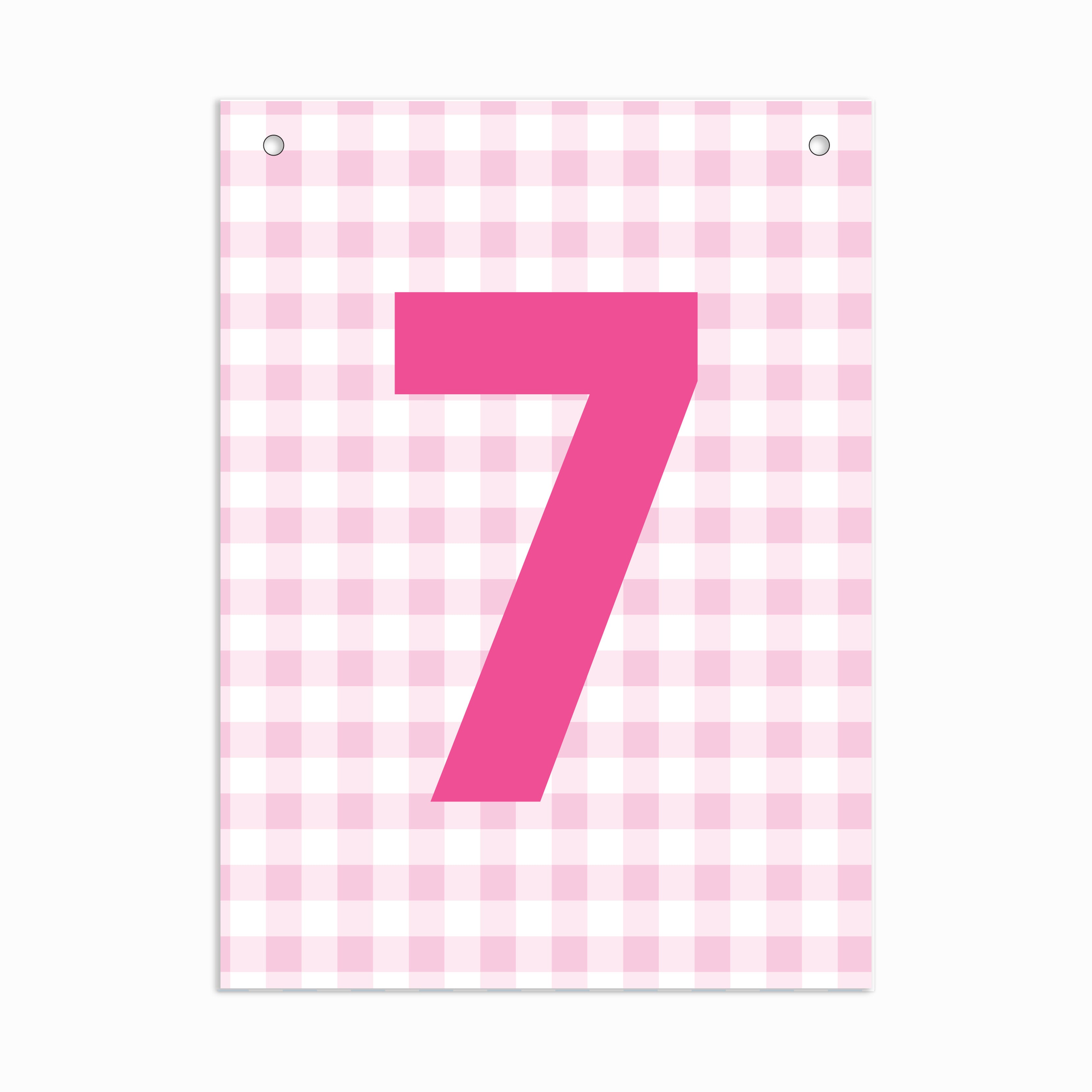 Make Your Own Banner Pink Number 7 size 7 x 5.16inch 1pc IB