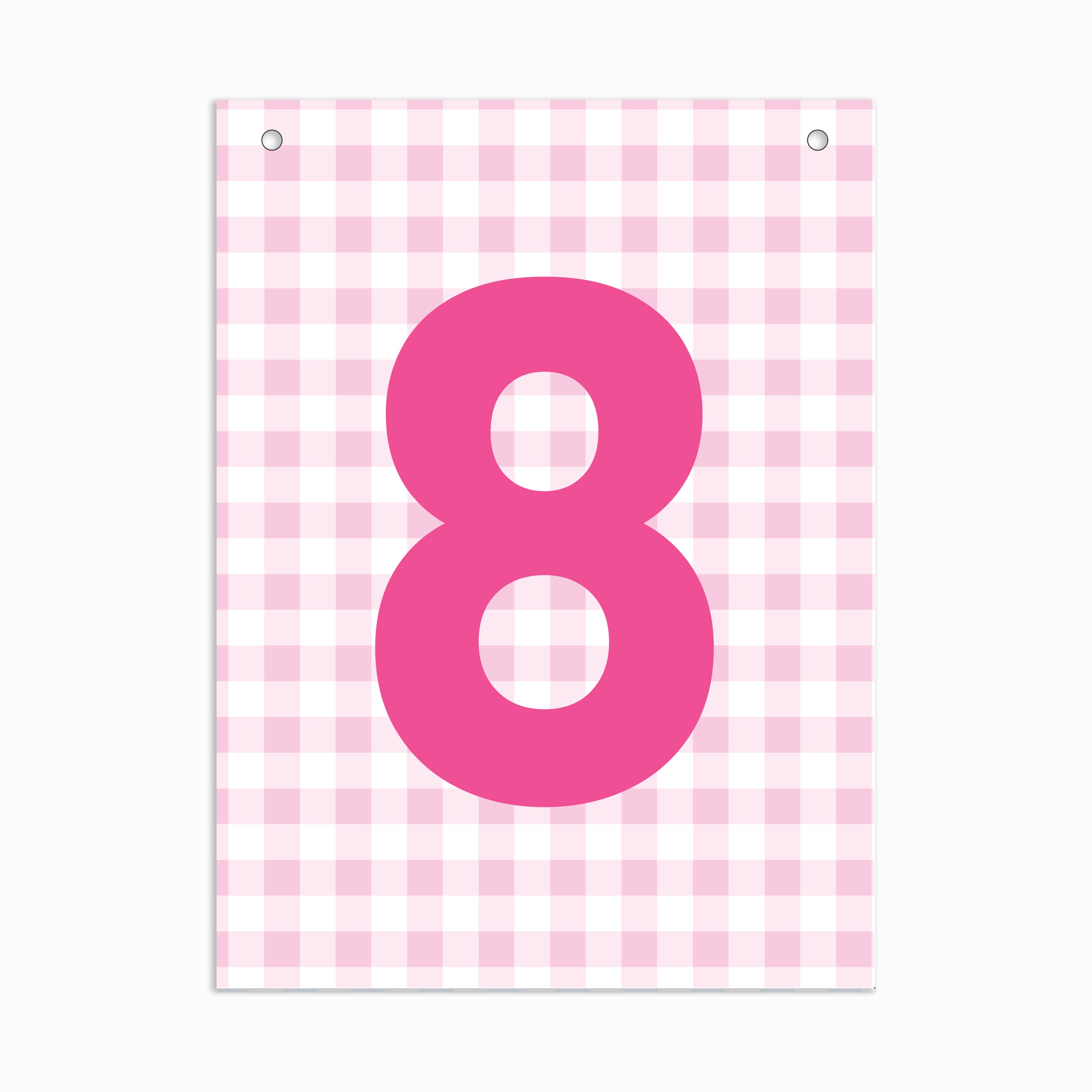 Make Your Own Banner Pink Number 8 size 7 x 5.16inch 1pc IB