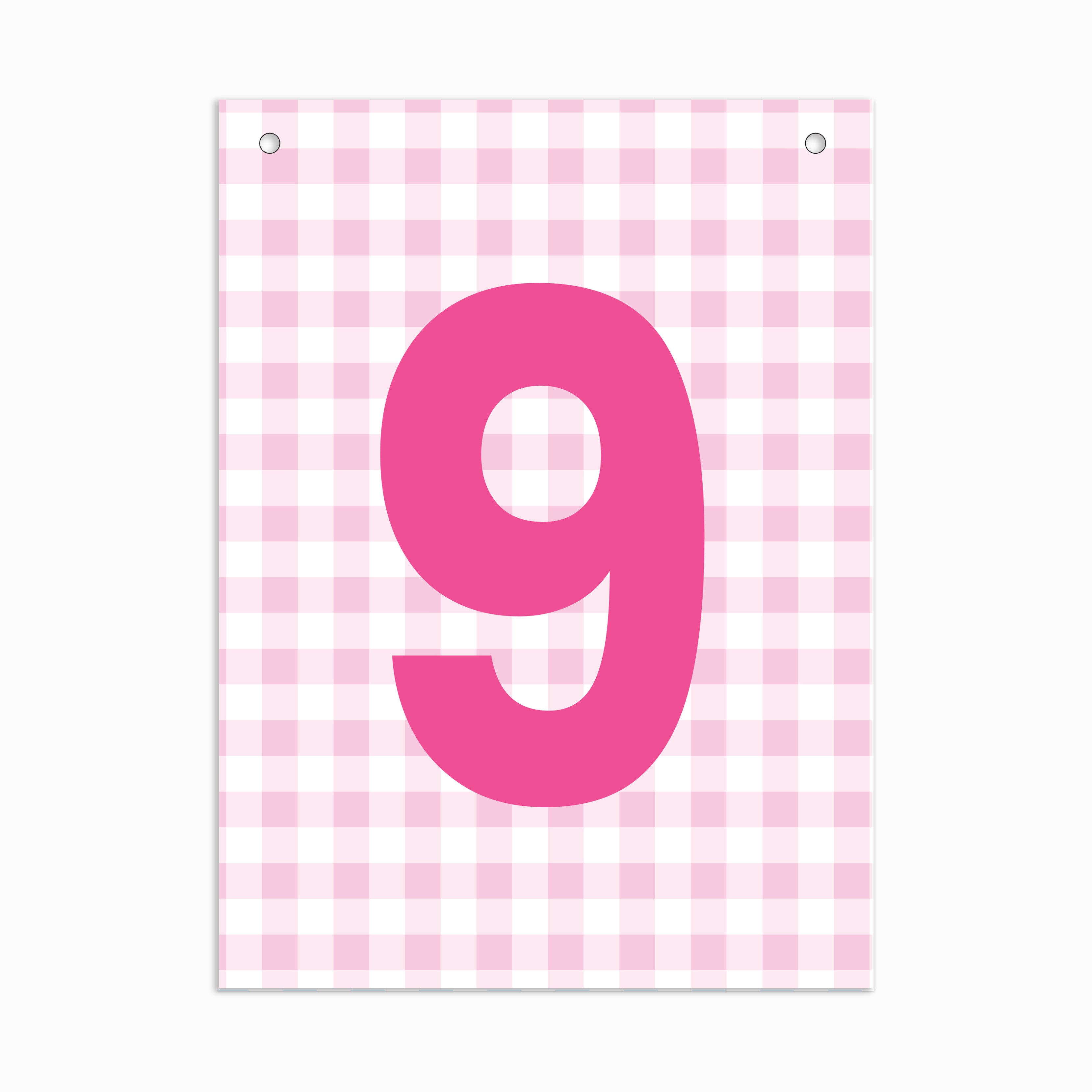Make Your Own Banner Pink Number 9 size 7 x 5.16inch 1pc IB