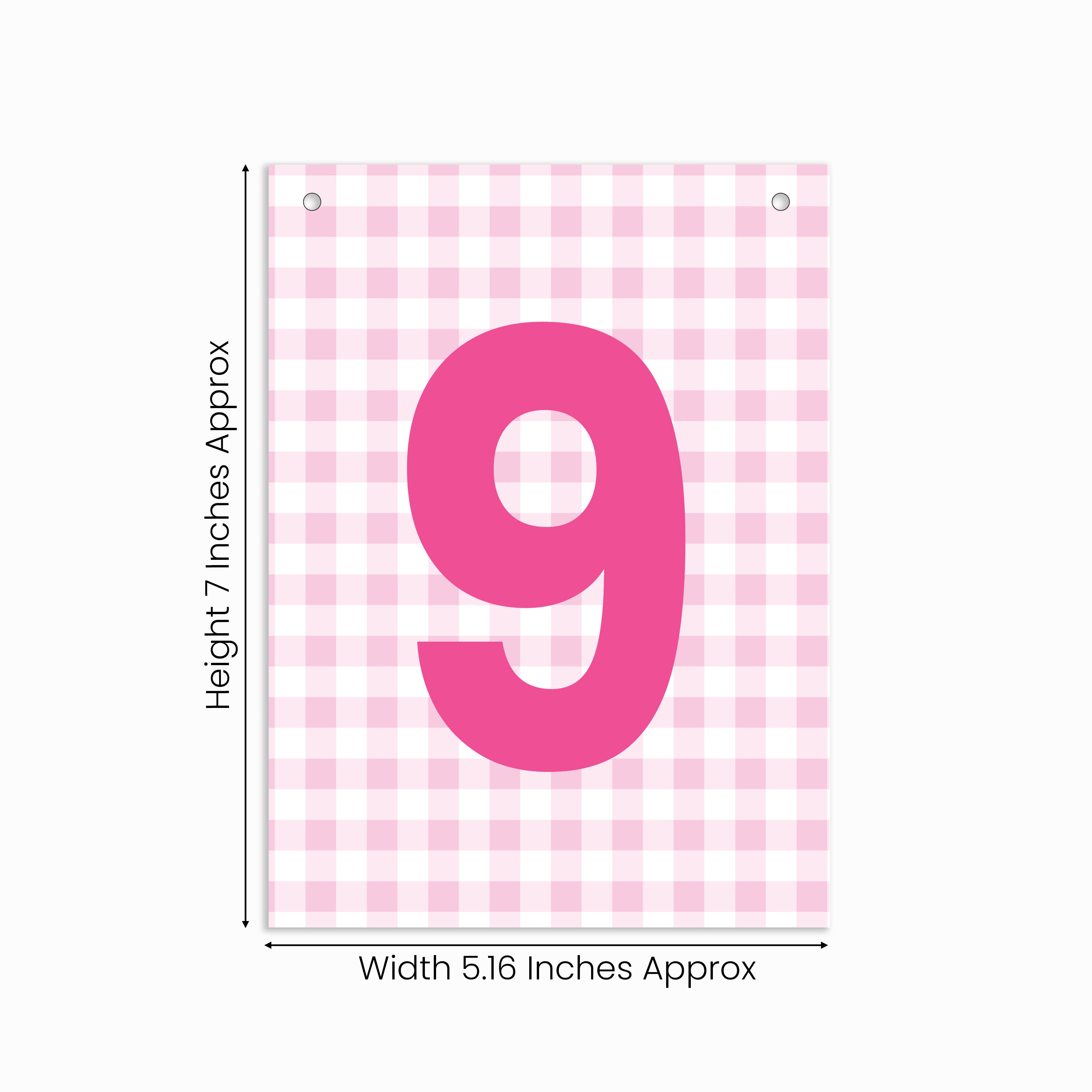 Make Your Own Banner Pink Number 9 size 7 x 5.16inch 1pc IB