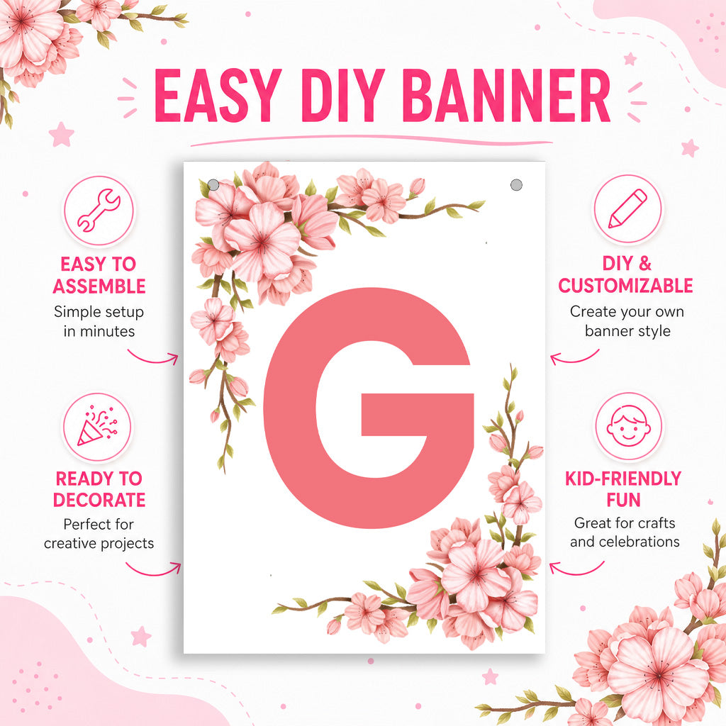 Make Your Own Banner Floral Alphabet G 7 x 5.16inch 1pc IB