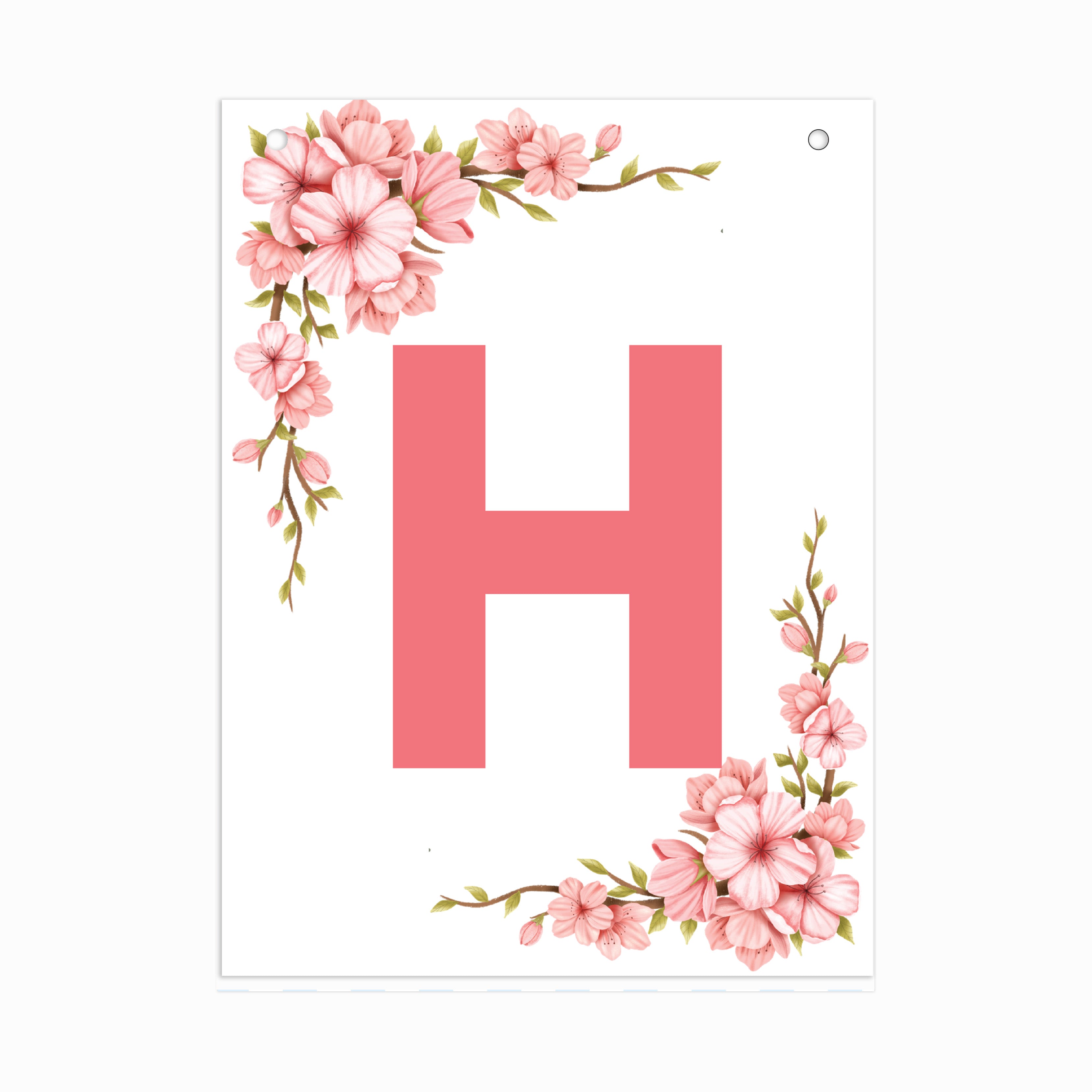 Make Your Own Banner Floral Alphabet H size 7 x 5.16inch 1pc IB