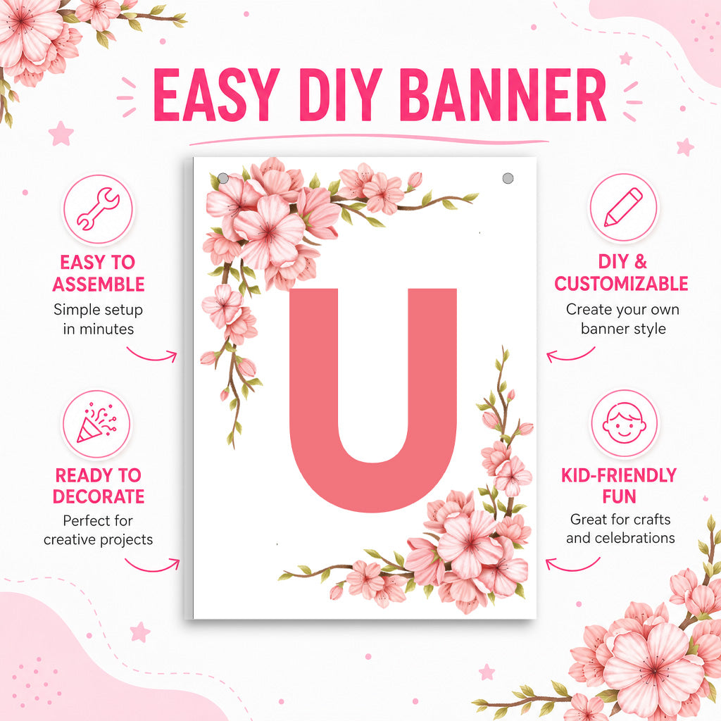 Make Your Own Banner Floral Alphabet U 7 x 5.16inch 1pc IB