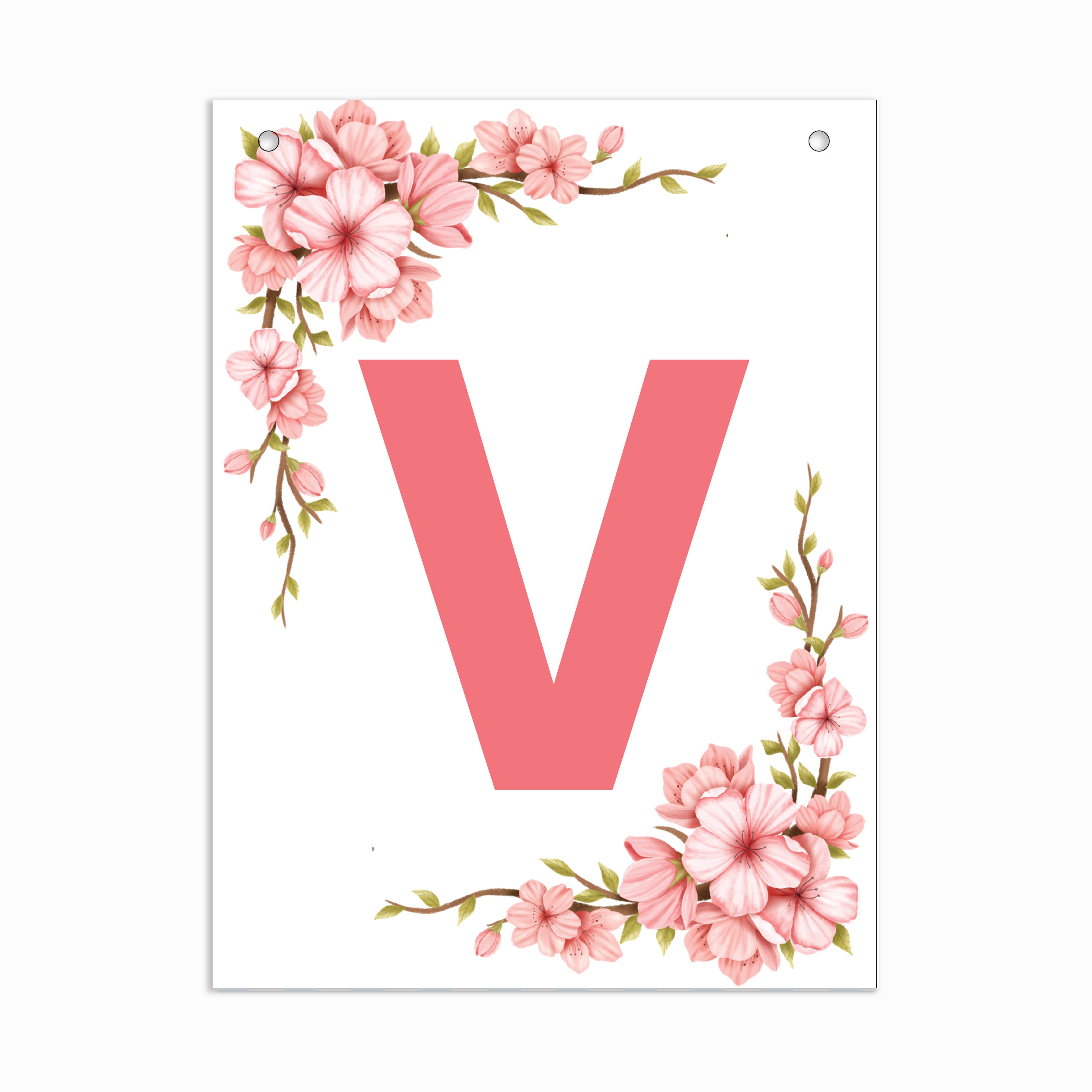 Make Your Own Banner Floral Alphabet V size 7 x 5.16inch 1pc IB