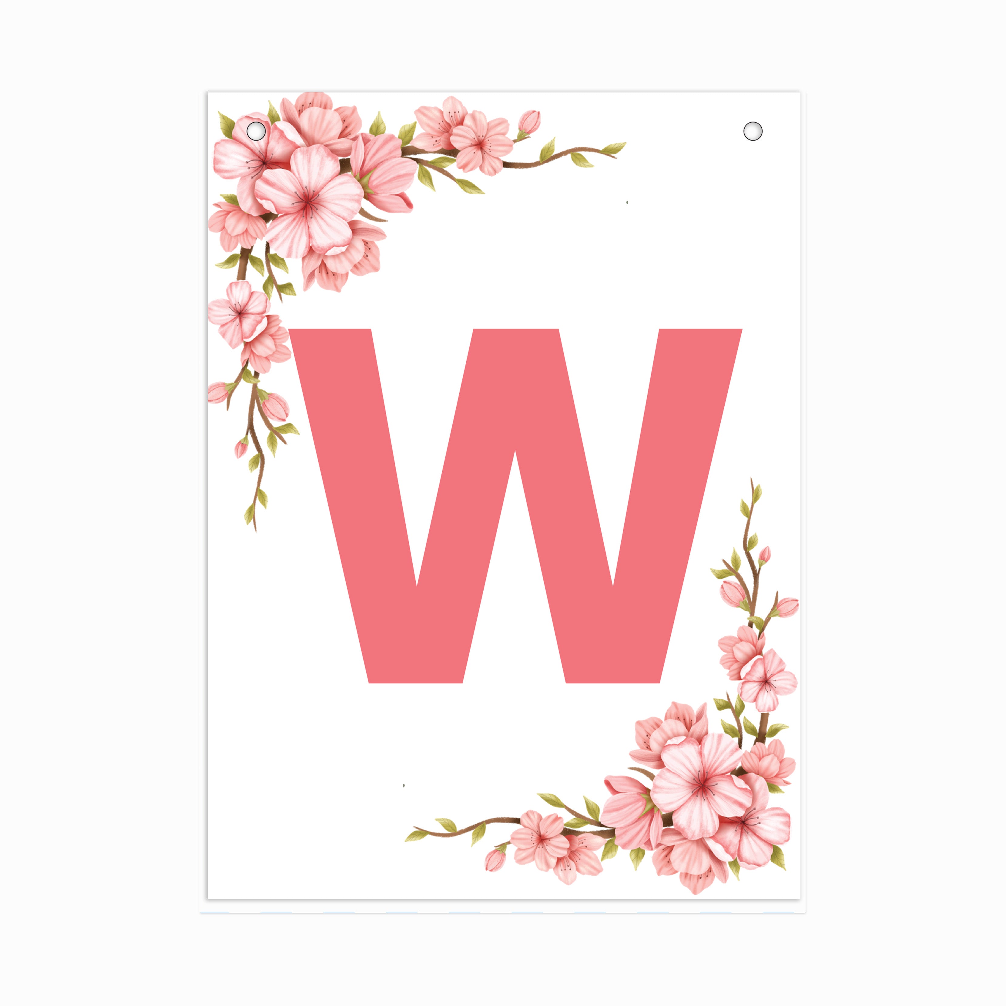 Make Your Own Banner Floral Alphabet W size 7 x 5.16inch 1pc IB