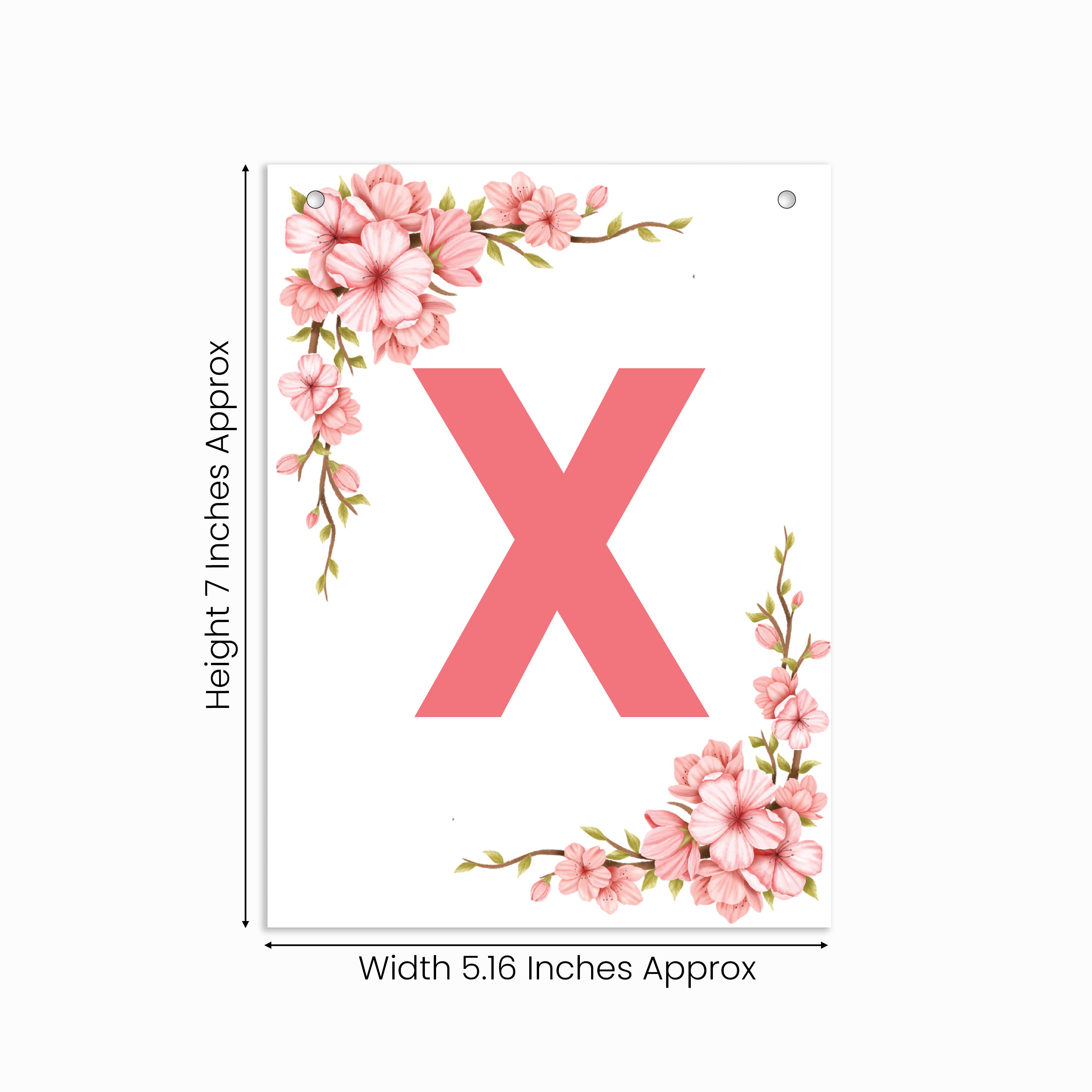 Make Your Own Banner Floral Alphabet X, Size 7 x 5.16inch 1pc IB