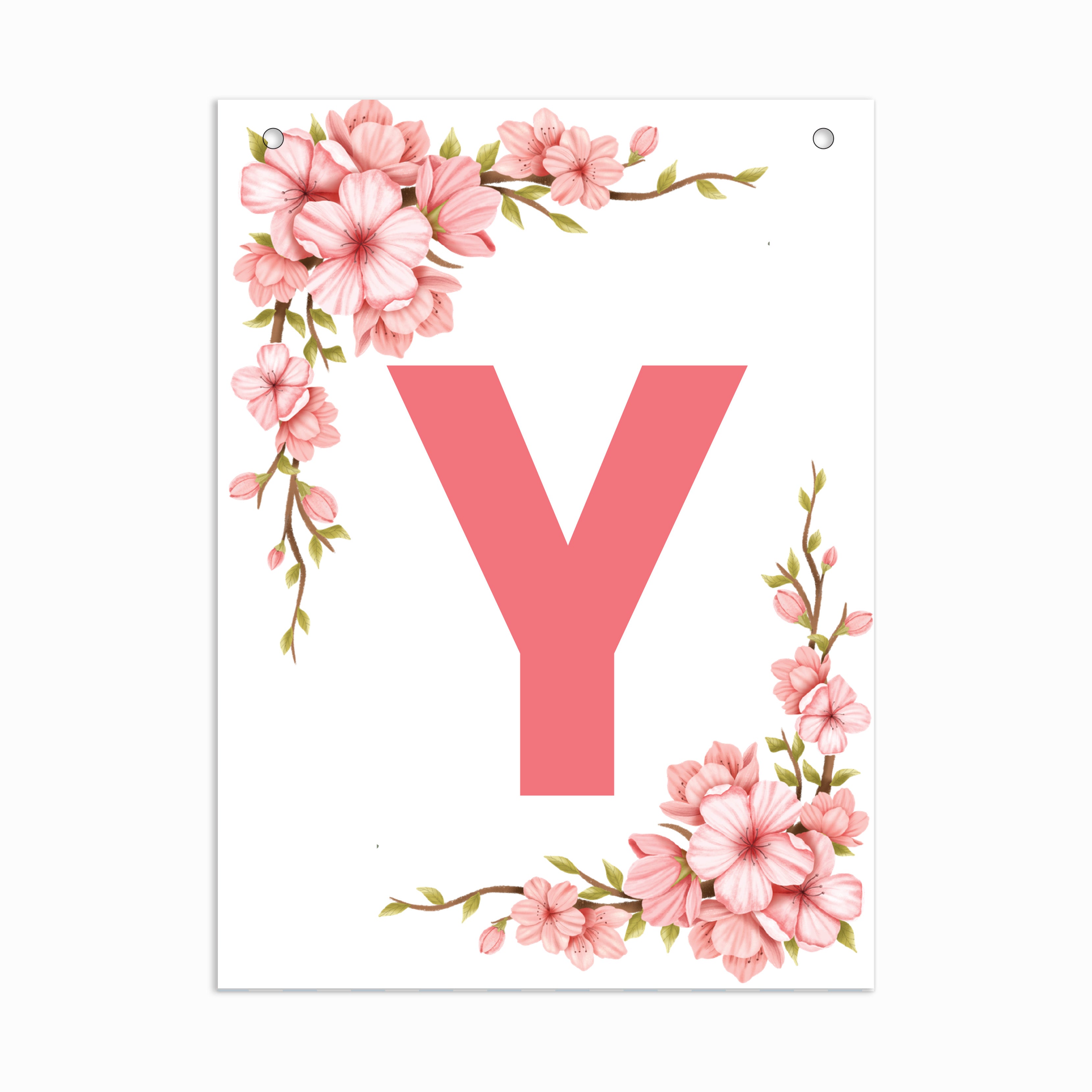 Make Your Own Banner Floral Alphabet Y 7 x 5.16inch 1pc IB