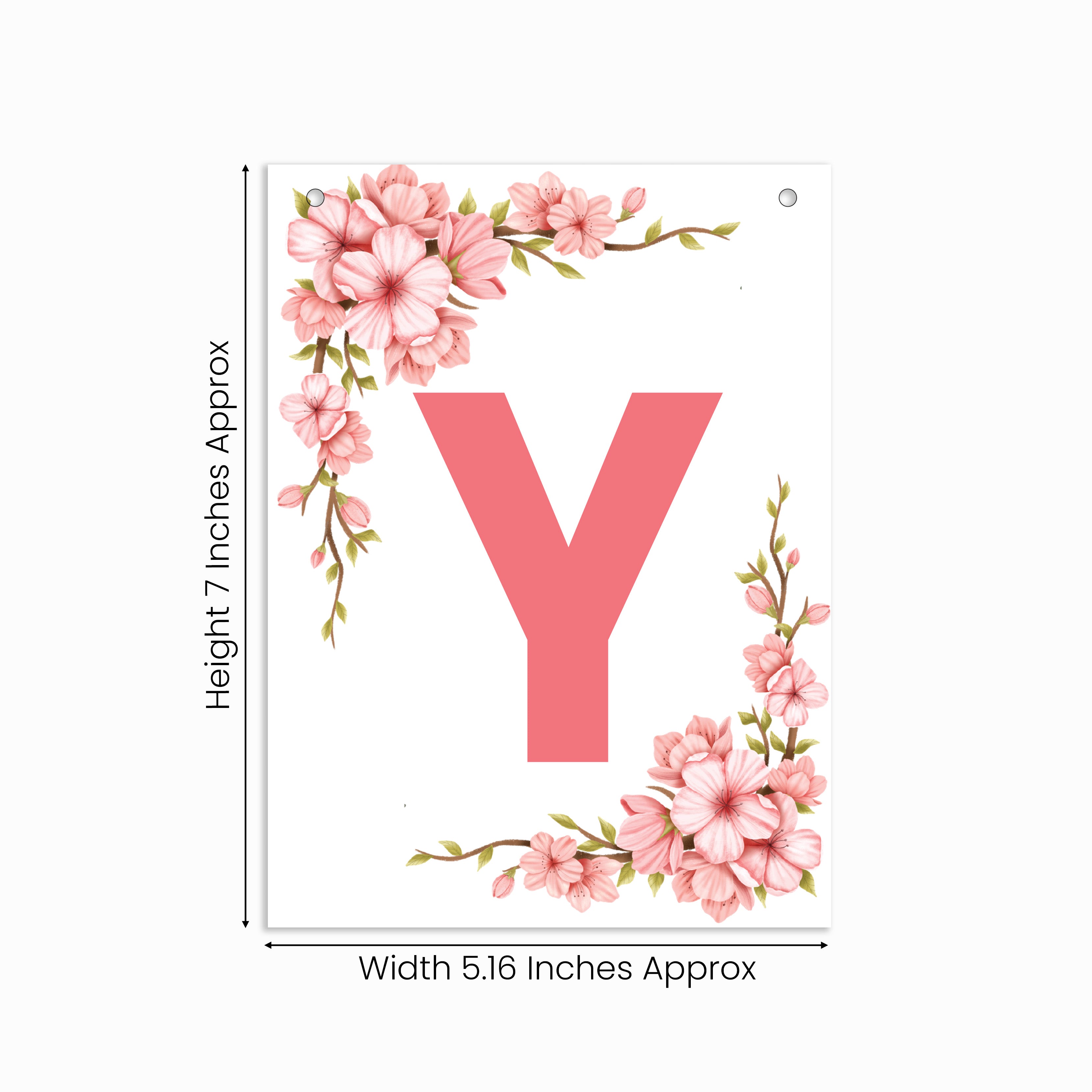 Make Your Own Banner Floral Alphabet Y 7 x 5.16inch 1pc IB